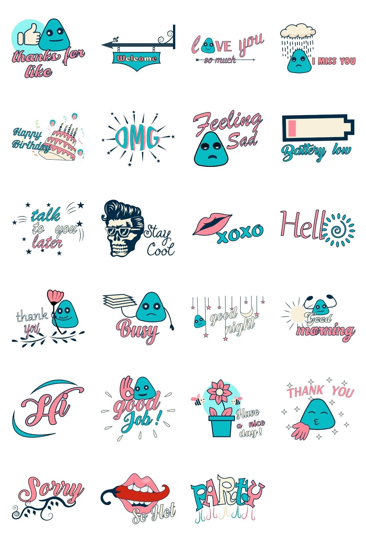 Text Sticker 02 Animation/Cartoon,Phrases,INDIA sticker pack for Whatsapp, Telegram, Signal, and others chatting and message apps