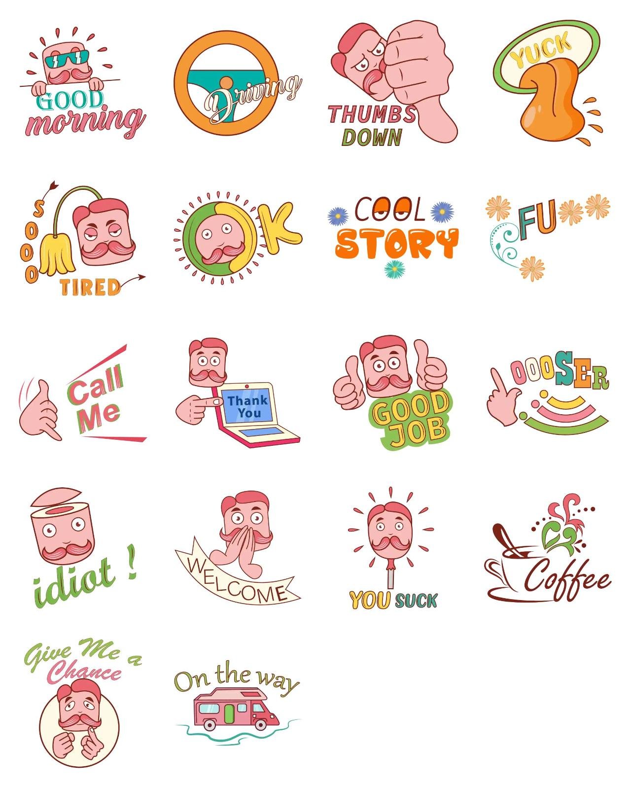 Text Sticker 03 Animation/Cartoon,Phrases,People,INDIA sticker pack for Whatsapp, Telegram, Signal, and others chatting and message apps