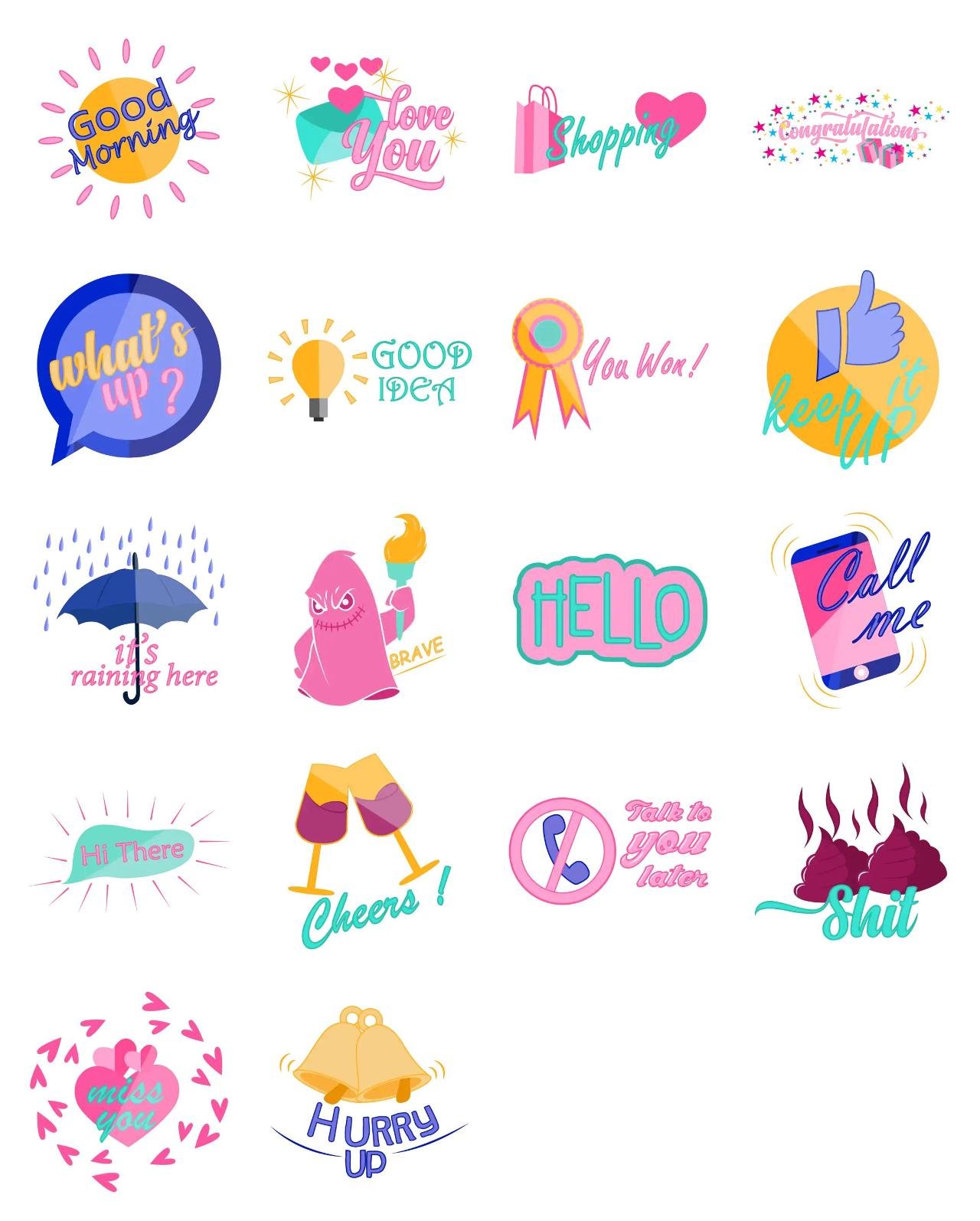 Text Sticker 4 Animation/Cartoon,Phrases,INDIA sticker pack for Whatsapp, Telegram, Signal, and others chatting and message apps