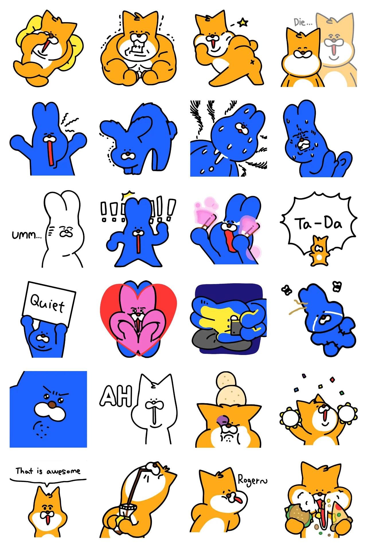 MII&CCI Animation/Cartoon,Animals,Gag,Etc sticker pack for Whatsapp, Telegram, Signal, and others chatting and message apps