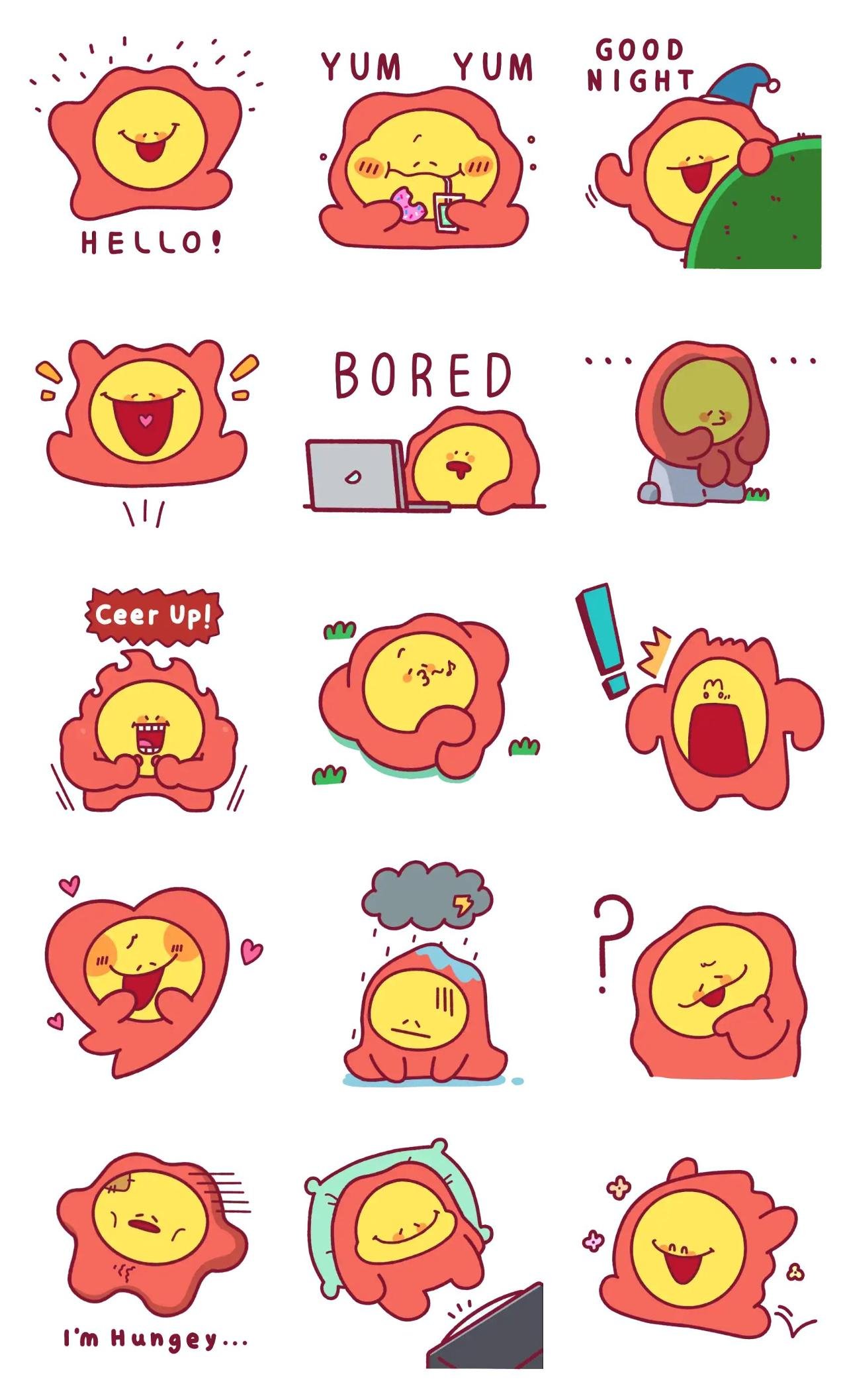 Lovely Sunshine Animation/Cartoon,Weather/Nature,Etc sticker pack for Whatsapp, Telegram, Signal, and others chatting and message apps