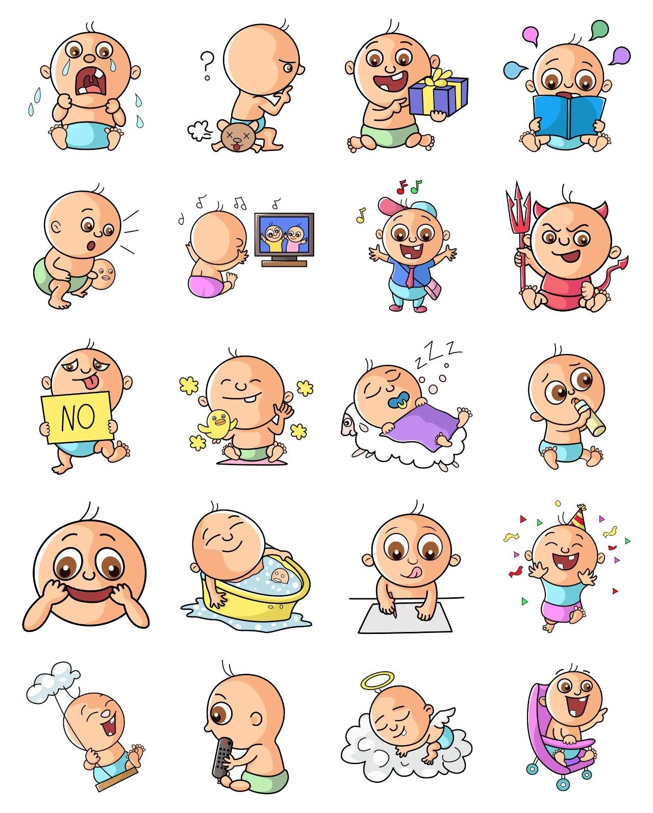 Cute Baby 02 Animation/Cartoon,People,INDIA sticker pack for Whatsapp, Telegram, Signal, and others chatting and message apps