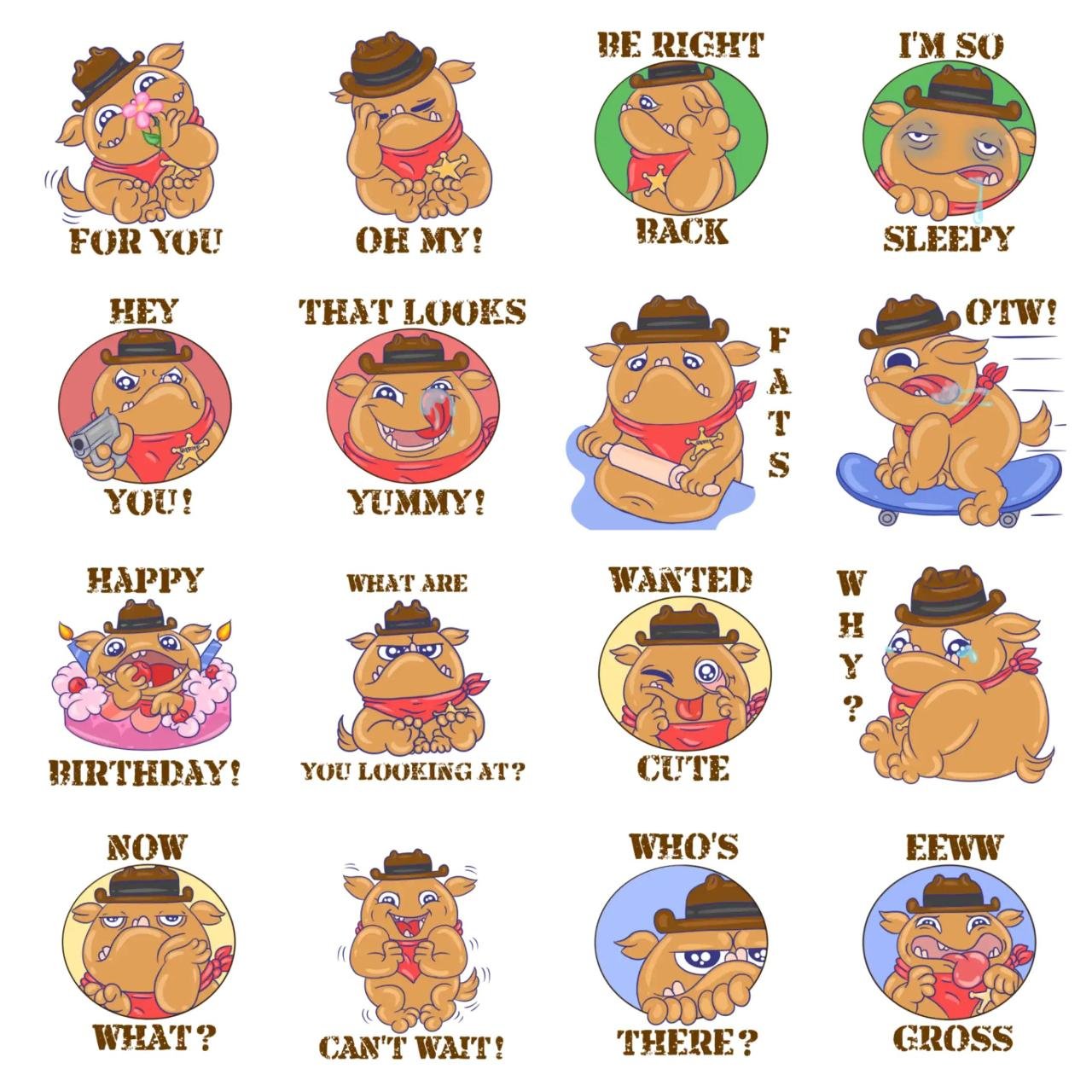 Buddy Animation/Cartoon,emotion sticker pack for Whatsapp, Telegram, Signal, and others chatting and message apps