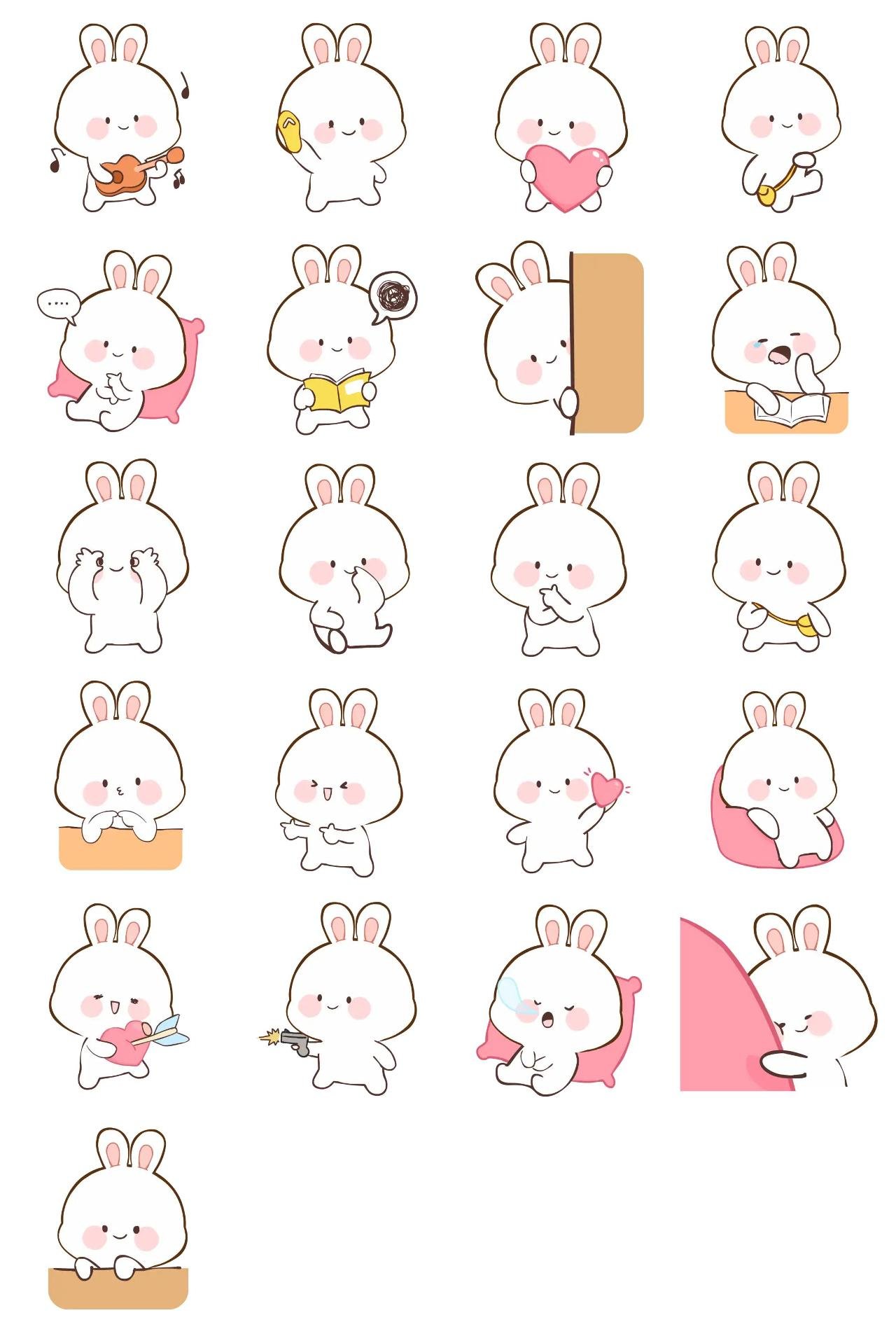 Bunnyjanjan! (Part.4) Animation/Cartoon,Celebrity,Gag,Objects,FATHER'S DAY,Vacation,Birthday,Valentine,People,Culture,RAMADAN,Etc,Mother's day,Sports,Food/Drink,Phrases,Animals,Halloween,Christmas,Easter,New year's day sticker pack for Whatsapp, Telegram, Signal, and others chatting and message apps