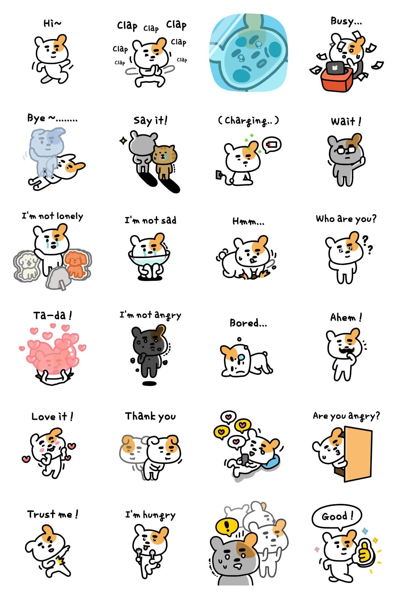 Super little cute puppy Animation/Cartoon,Animals,Etc sticker pack for Whatsapp, Telegram, Signal, and others chatting and message apps