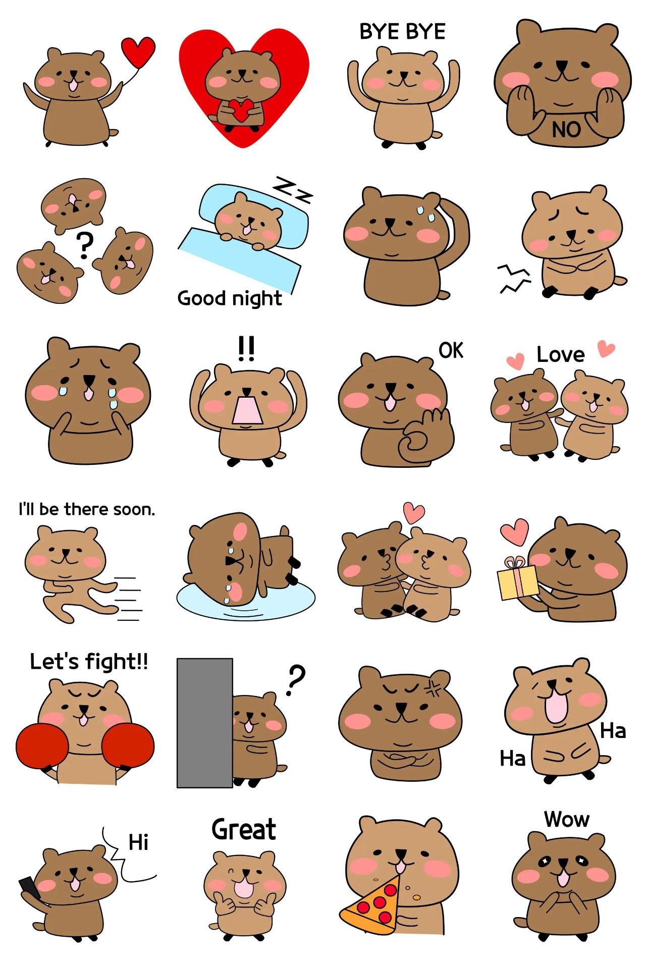 Cute bear couple Animation/Cartoon,Animals,Food/Drink,Birthday sticker pack for Whatsapp, Telegram, Signal, and others chatting and message apps