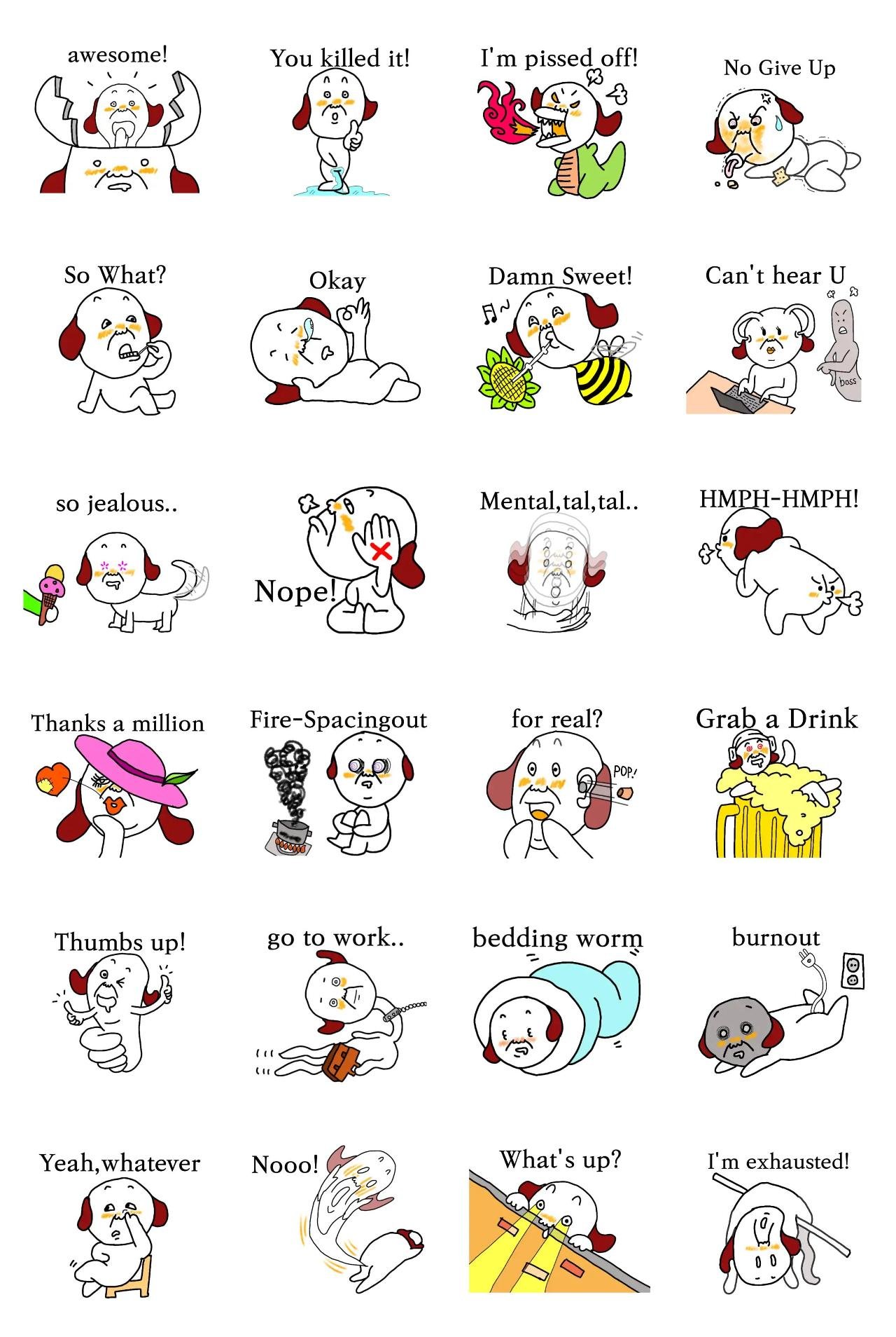 Days of 'Rough-Patch' Etc,Gag,People sticker pack for Whatsapp, Telegram, Signal, and others chatting and message apps