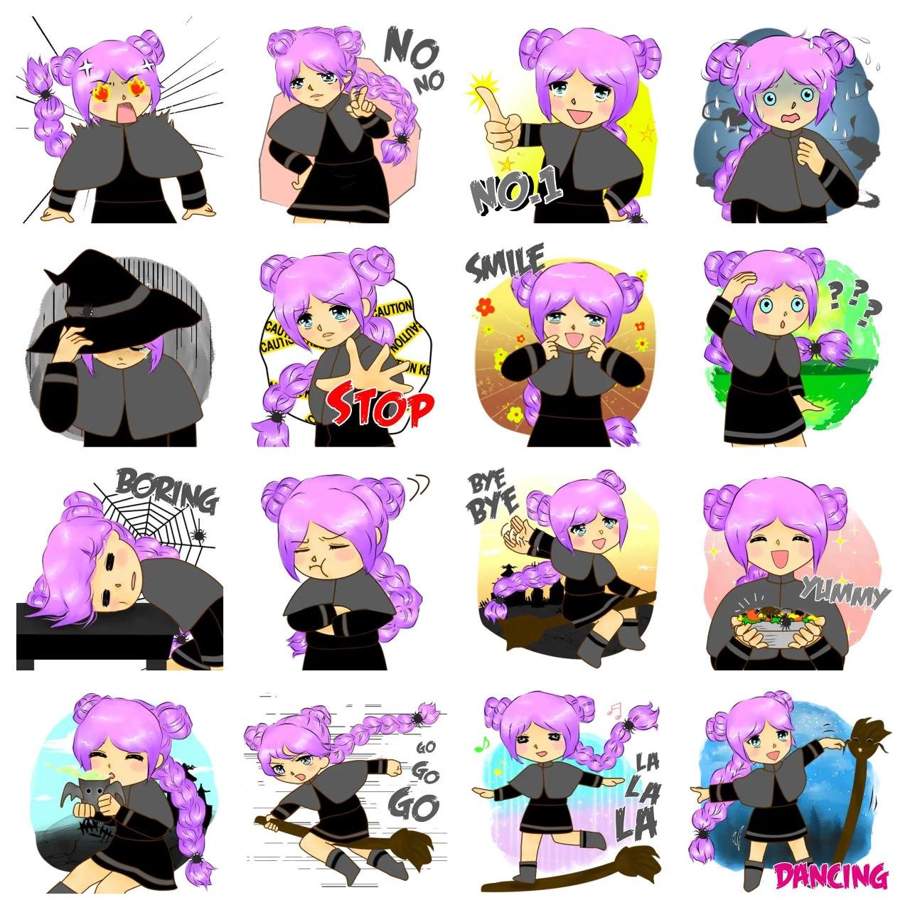 Haru The Witch Animation/Cartoon,People sticker pack for Whatsapp, Telegram, Signal, and others chatting and message apps