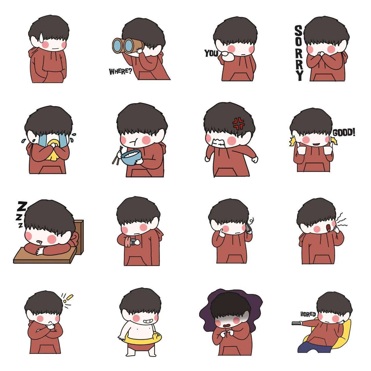 lazy richard Animation/Cartoon sticker pack for Whatsapp, Telegram, Signal, and others chatting and message apps