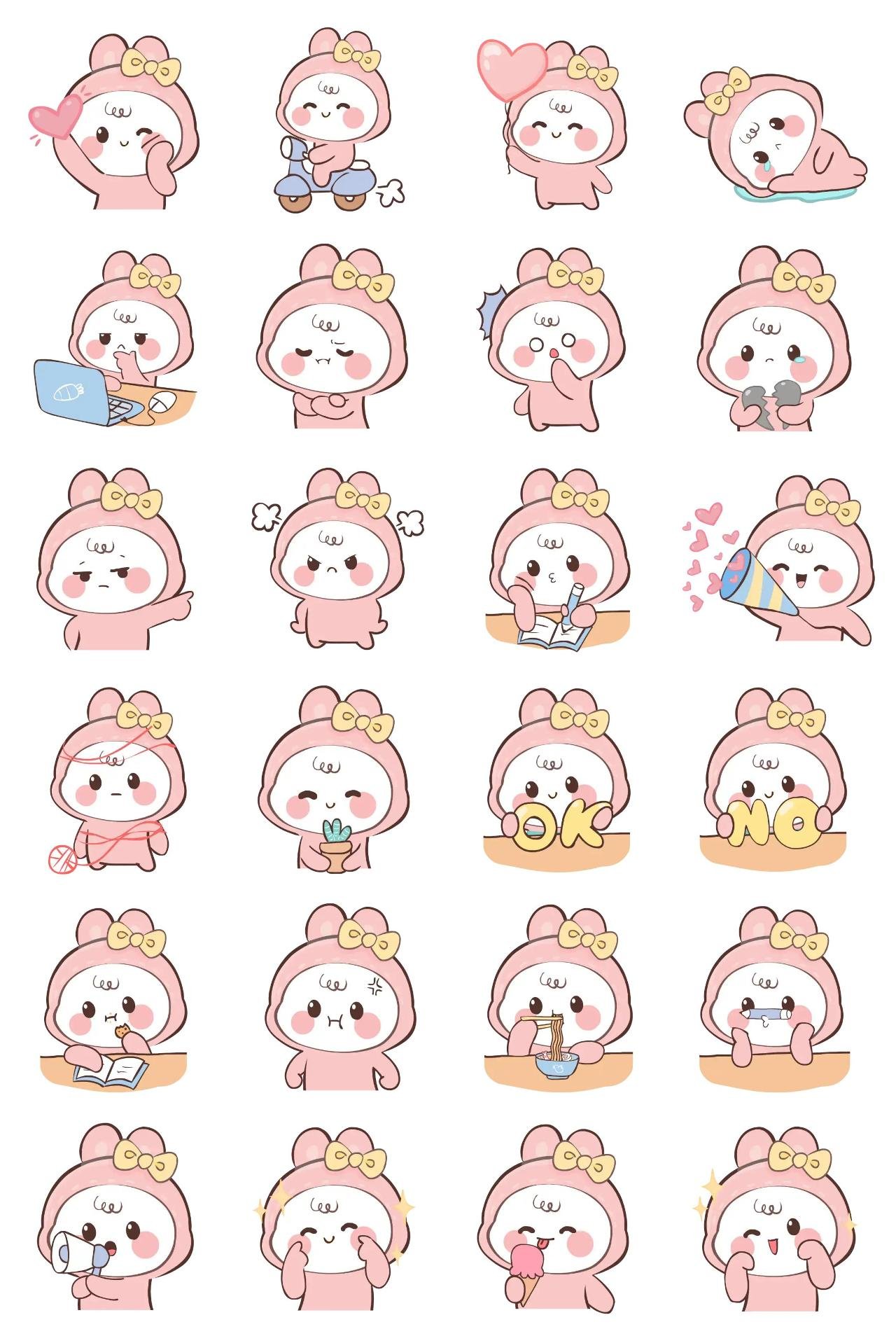 Pinky Pang! Animation/Cartoon,Animals,Anniversary,Valentine sticker pack for Whatsapp, Telegram, Signal, and others chatting and message apps