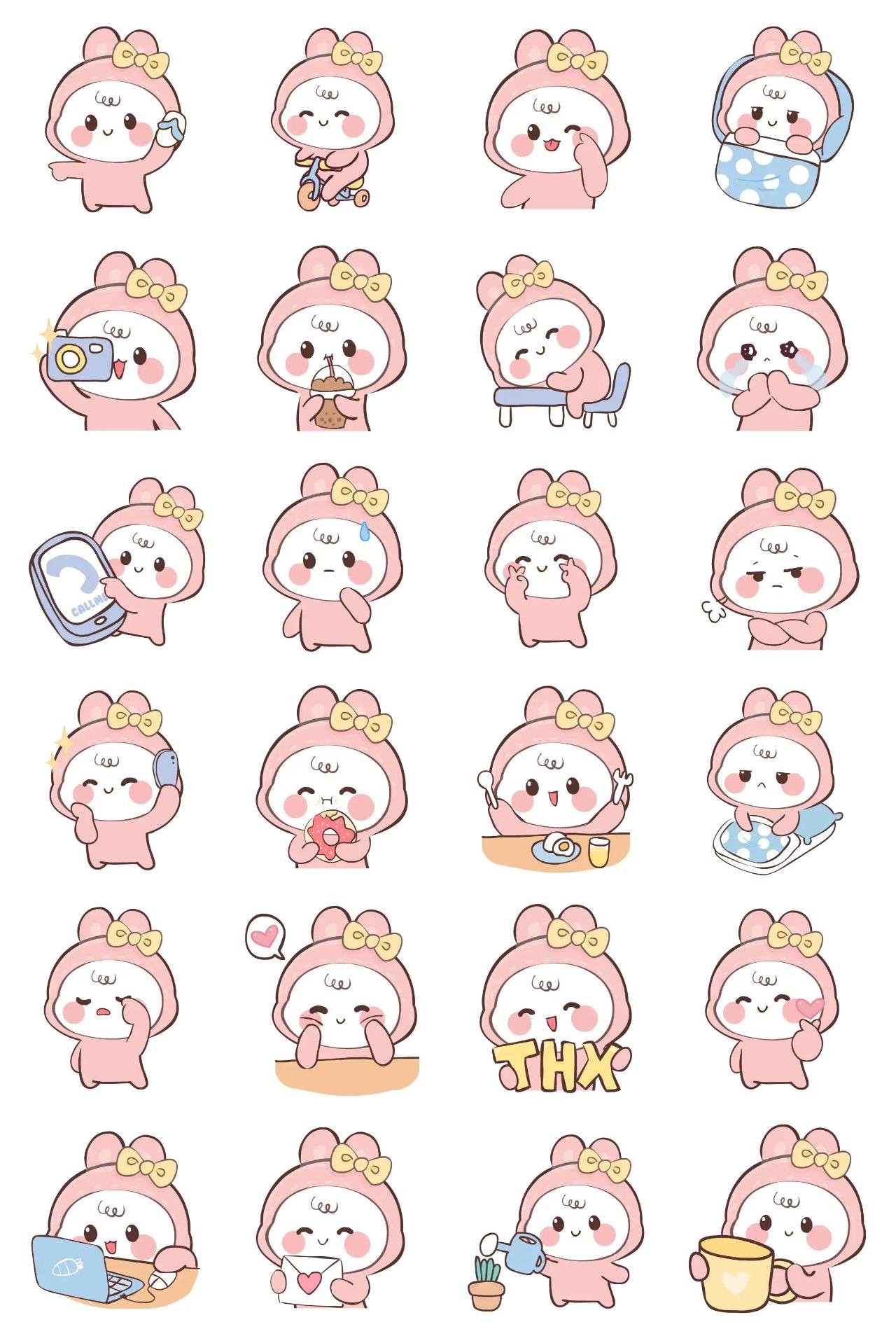 Pinky Pang! #2 Animation/Cartoon,Animals,Anniversary,Valentine sticker pack for Whatsapp, Telegram, Signal, and others chatting and message apps