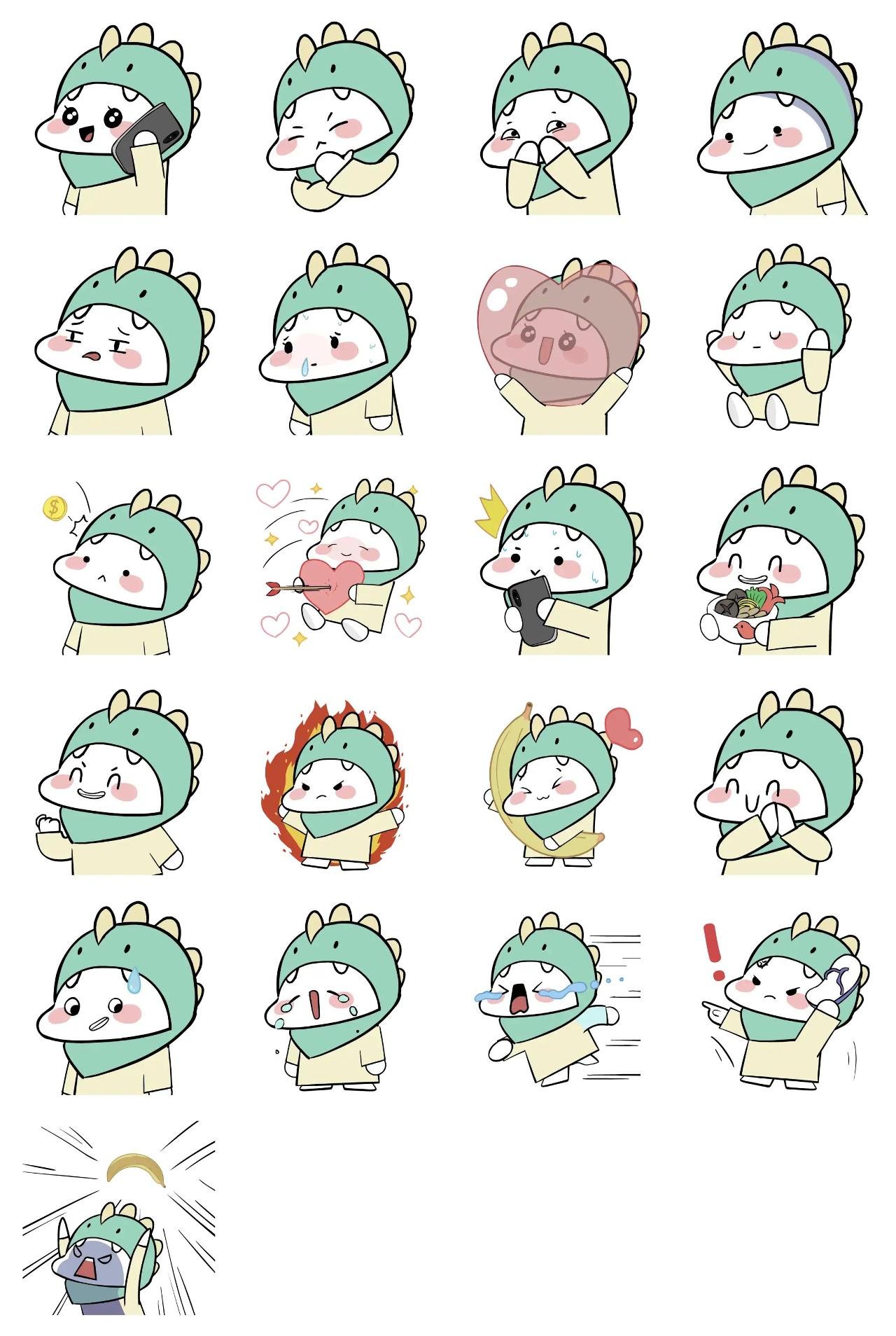 Dinasaurus #2 Animation/Cartoon,Animals,Gag,Halloween,People,Romance,Culture,Valentine,FAMILY,Anniversary,Birthday,RAMADAN sticker pack for Whatsapp, Telegram, Signal, and others chatting and message apps