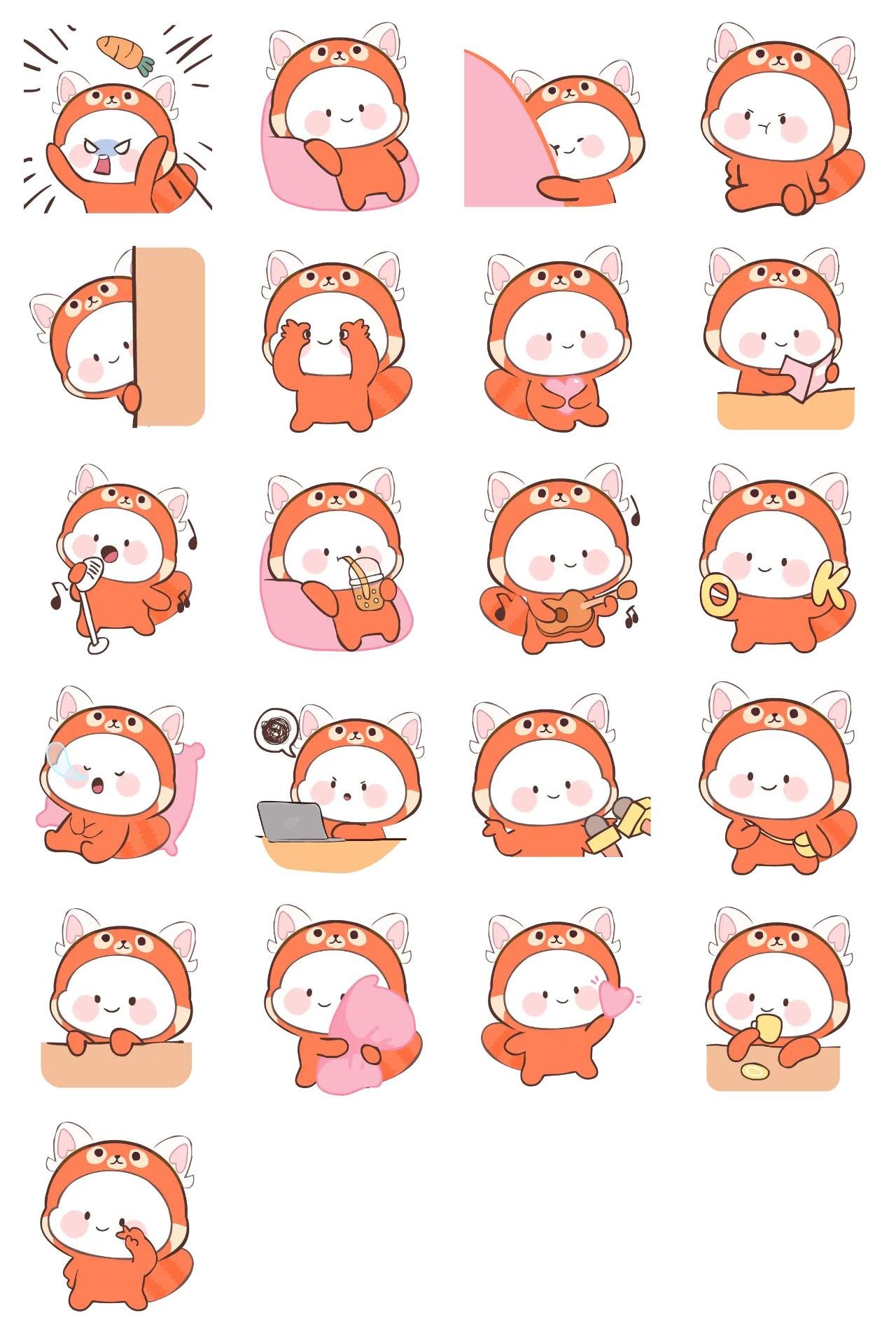 Red Panda! #1 Animation/Cartoon,Animals,Birthday,Anniversary,Etc sticker pack for Whatsapp, Telegram, Signal, and others chatting and message apps