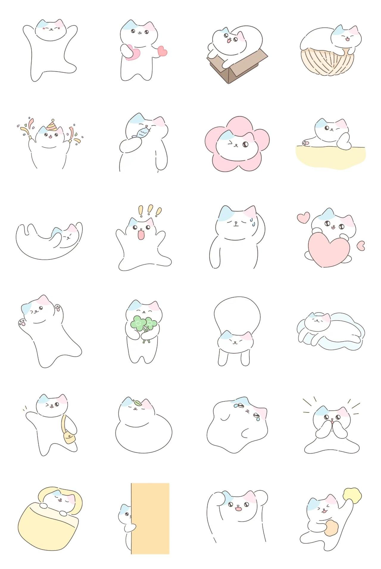 Lazy and cute cat na_nyang Animals,Etc,Animation/Cartoon,Romance sticker pack for Whatsapp, Telegram, Signal, and others chatting and message apps