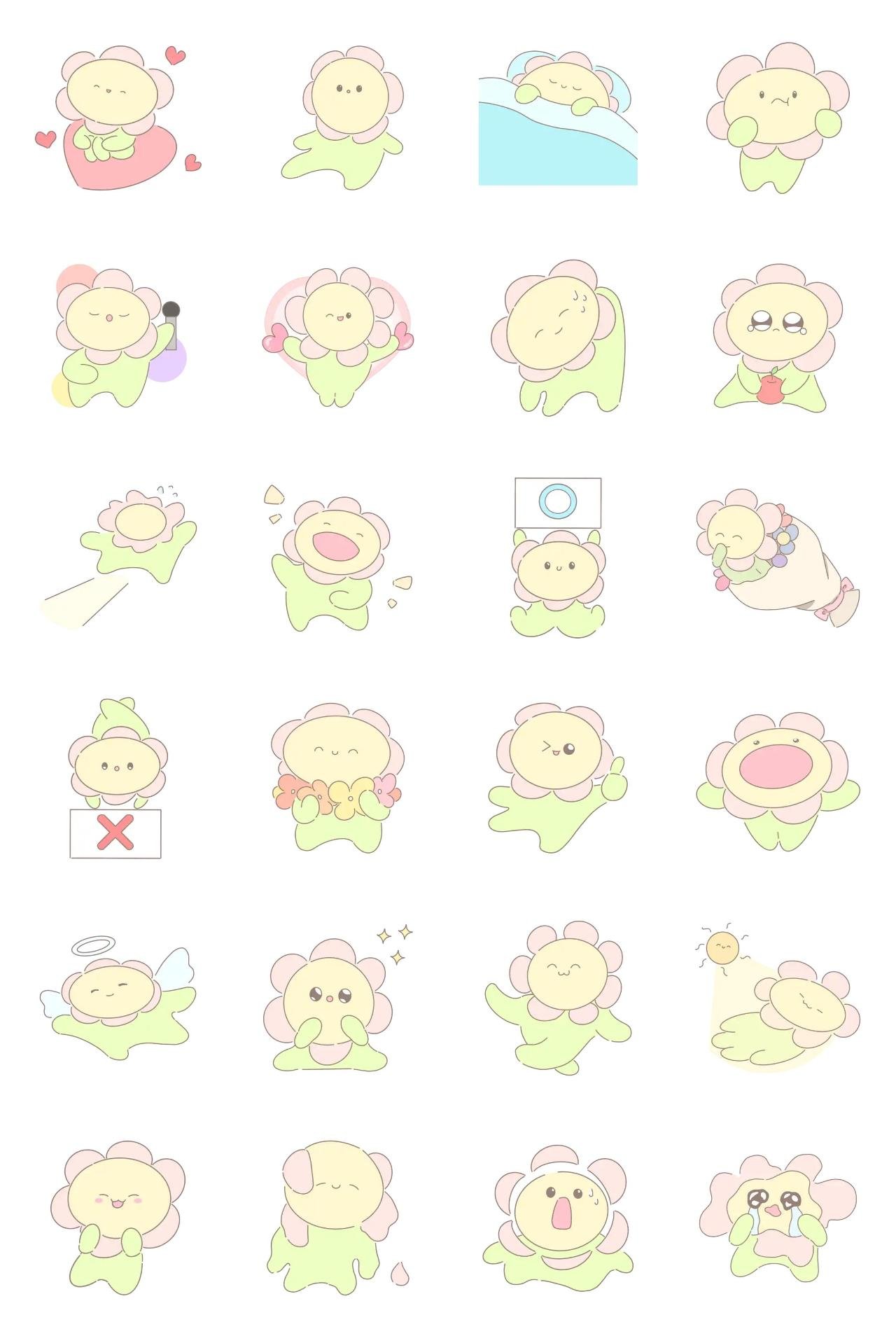 Cute flower lami Animation/Cartoon,Romance,Plants,Etc sticker pack for Whatsapp, Telegram, Signal, and others chatting and message apps