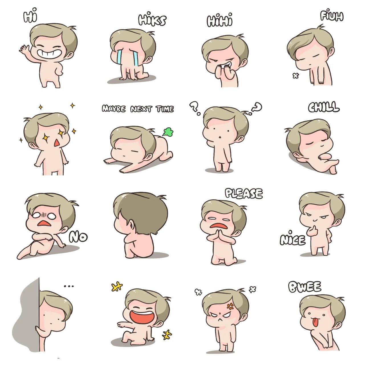 Woo Da Animation/Cartoon,People sticker pack for Whatsapp, Telegram, Signal, and others chatting and message apps