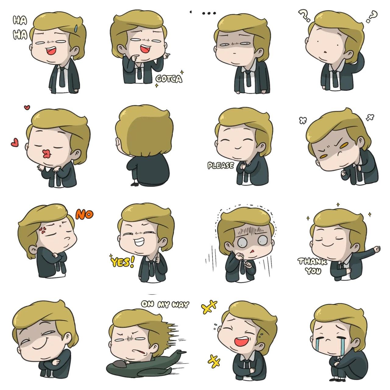 Mr President Animation/Cartoon,People,Celebrity sticker pack for Whatsapp, Telegram, Signal, and others chatting and message apps