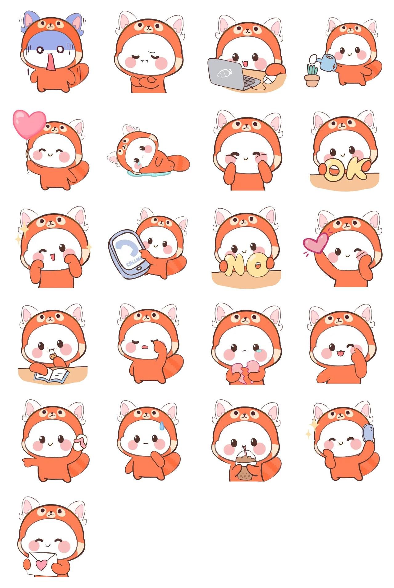 Red Panda! #5 Animation/Cartoon,Animals,Etc,Celebrity,Romance sticker pack for Whatsapp, Telegram, Signal, and others chatting and message apps