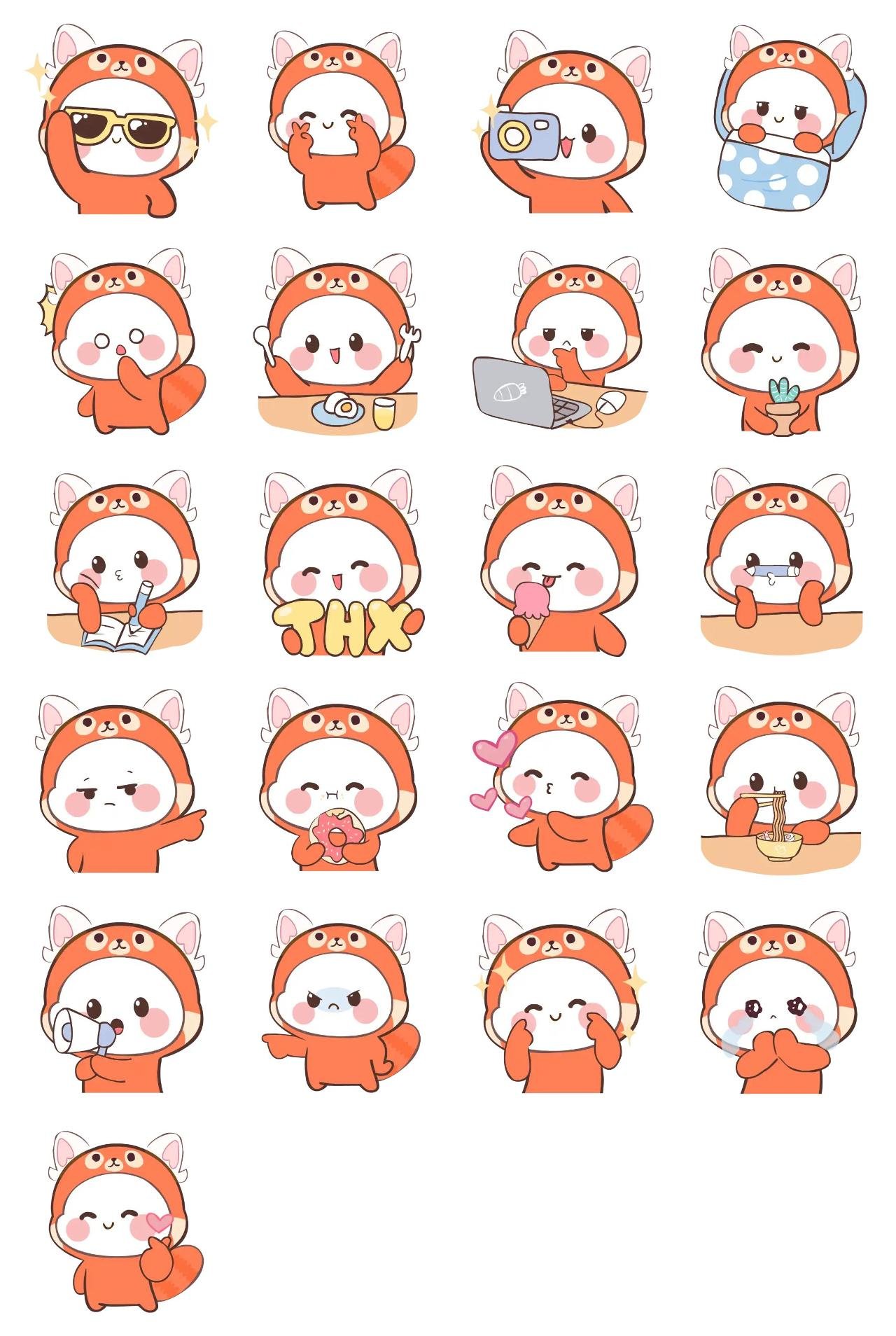 Red Panda! #6 Animation/Cartoon,Animals,Celebrity,Etc,Anniversary,Birthday,New year's day sticker pack for Whatsapp, Telegram, Signal, and others chatting and message apps