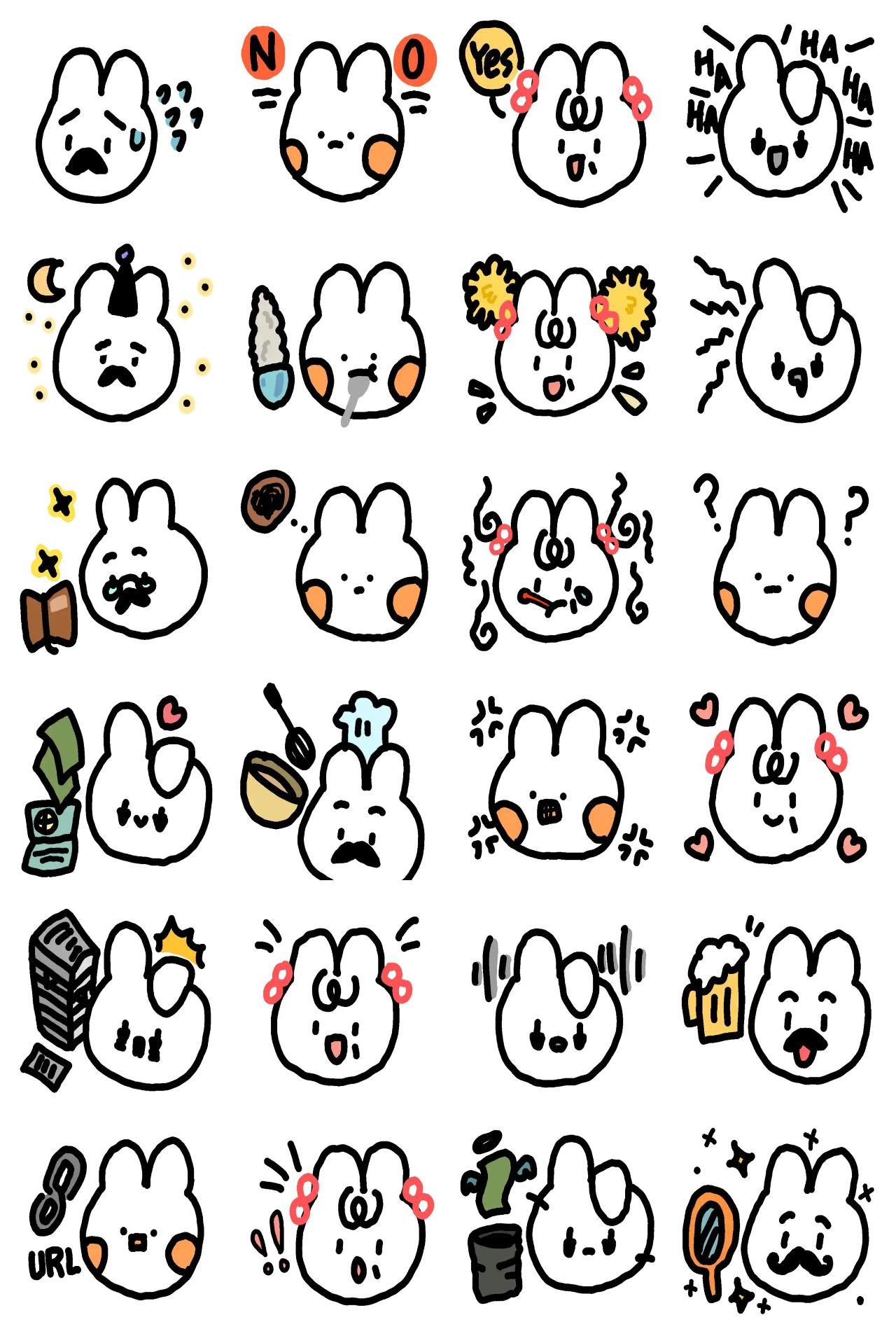 Rabbit Family Animation/Cartoon sticker pack for Whatsapp, Telegram, Signal, and others chatting and message apps