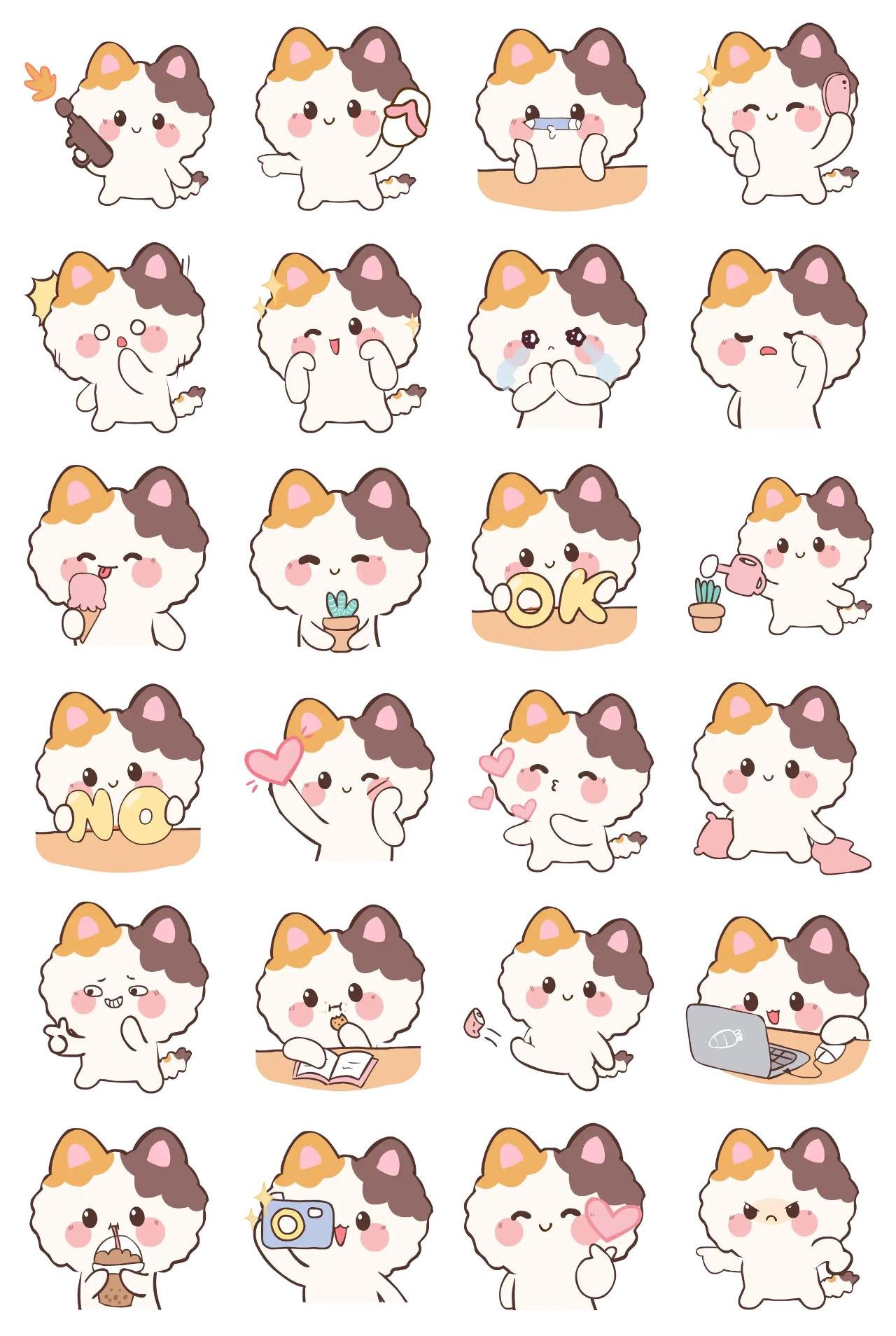 Calico Cat #3 Animation/Cartoon,Animals,Celebrity,People,Romance,Sports,Valentine,Anniversary,Birthday,Vacation,New year's day,Etc sticker pack for Whatsapp, Telegram, Signal, and others chatting and message apps