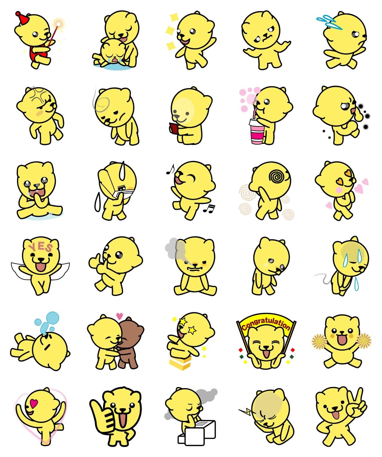 Tawny Bear Doll Animation/Cartoon sticker pack for Whatsapp, Telegram, Signal, and others chatting and message apps