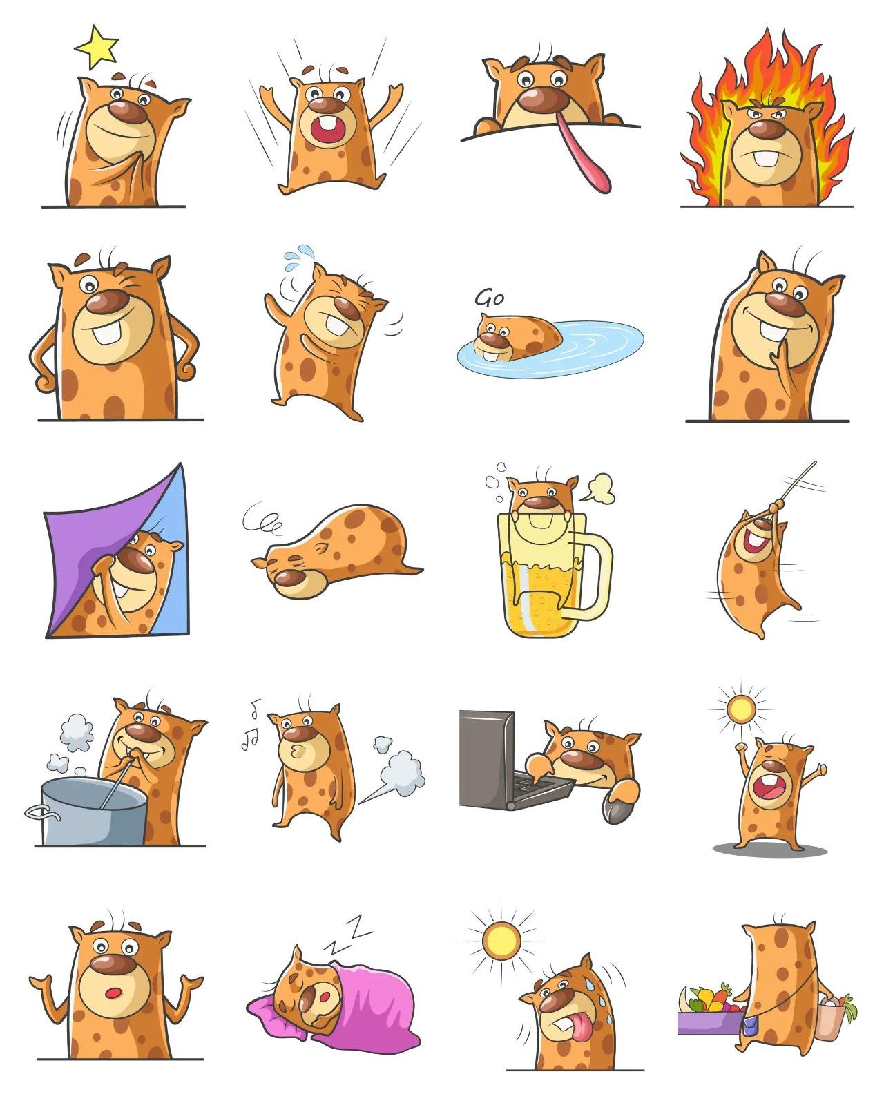 Cute Cartoon 01 Animation/Cartoon,Animals,INDIA sticker pack for Whatsapp, Telegram, Signal, and others chatting and message apps