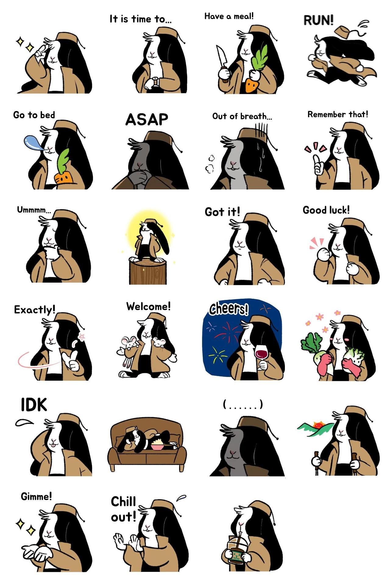 Tok the friend rabbit Animation/Cartoon,Animals,Etc sticker pack for Whatsapp, Telegram, Signal, and others chatting and message apps