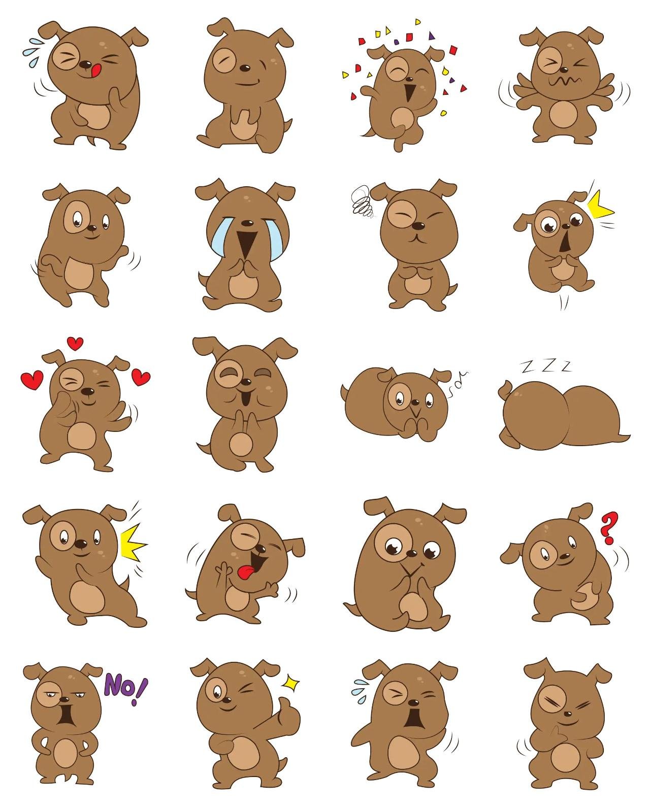 Cute Brown Dog 02 Animation/Cartoon,Animals,INDIA sticker pack for Whatsapp, Telegram, Signal, and others chatting and message apps