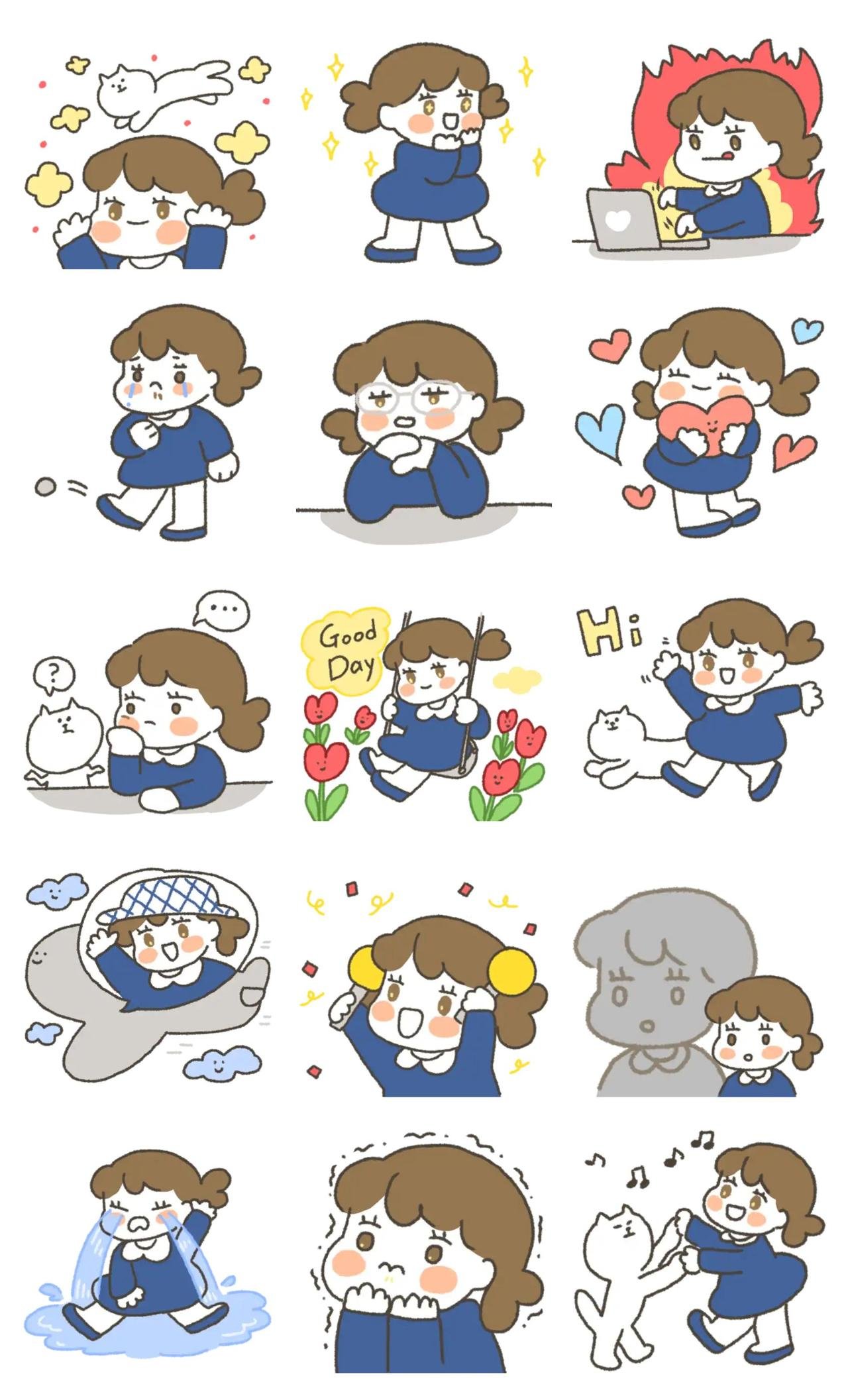 HAPPY HaBBi Animation/Cartoon,emotion sticker pack for Whatsapp, Telegram, Signal, and others chatting and message apps