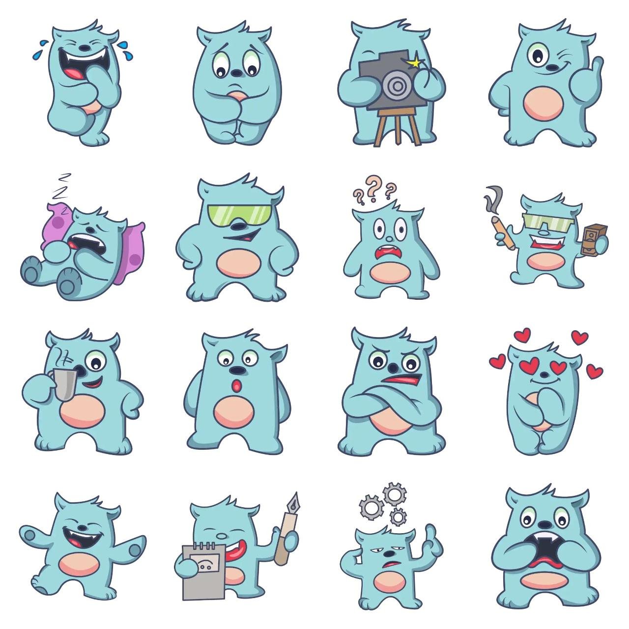 Cutie Monster Animation/Cartoon,Animals,Halloween,INDIA sticker pack for Whatsapp, Telegram, Signal, and others chatting and message apps