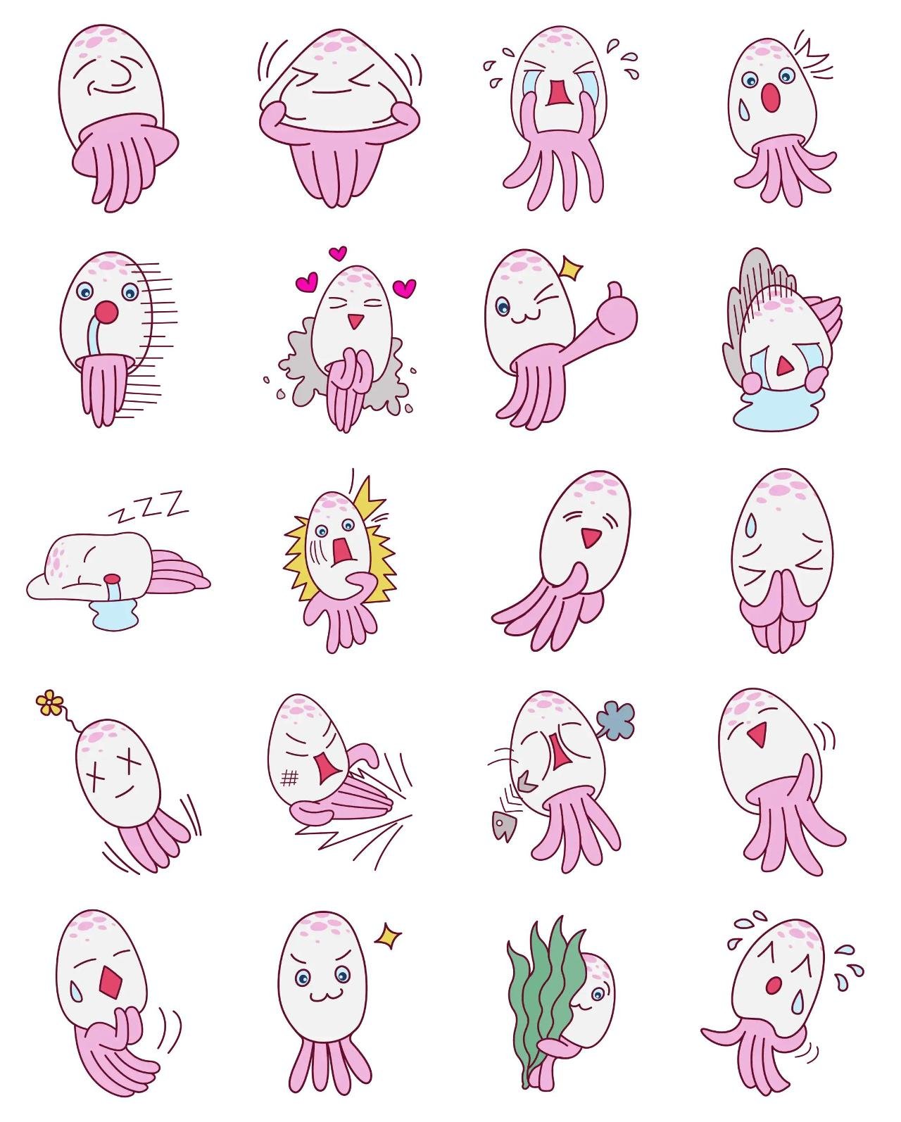 Cute Octopus 01 Animation/Cartoon,Animals,INDIA sticker pack for Whatsapp, Telegram, Signal, and others chatting and message apps