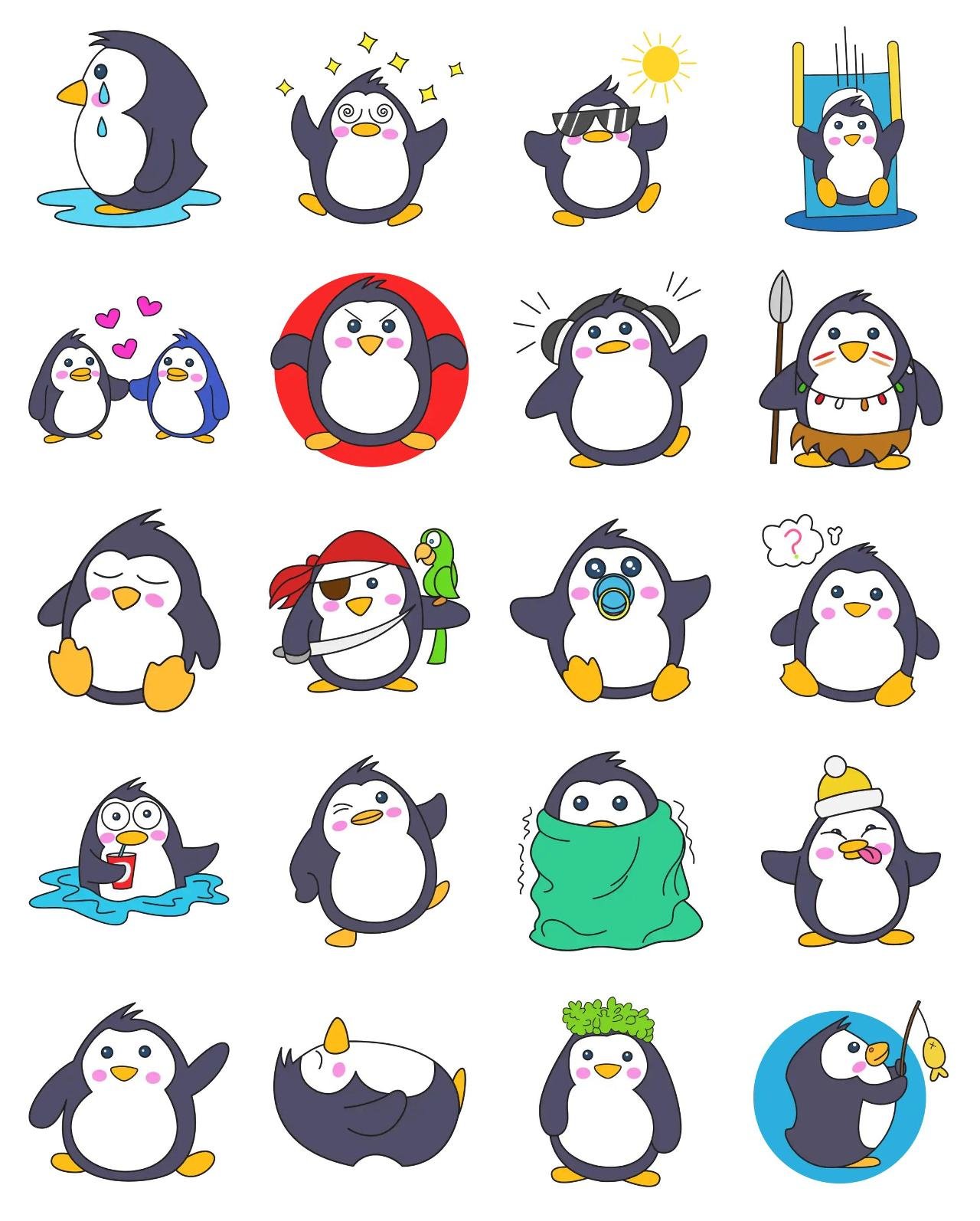 Cute Penguin 01 Animation/Cartoon,Animals,INDIA sticker pack for Whatsapp, Telegram, Signal, and others chatting and message apps