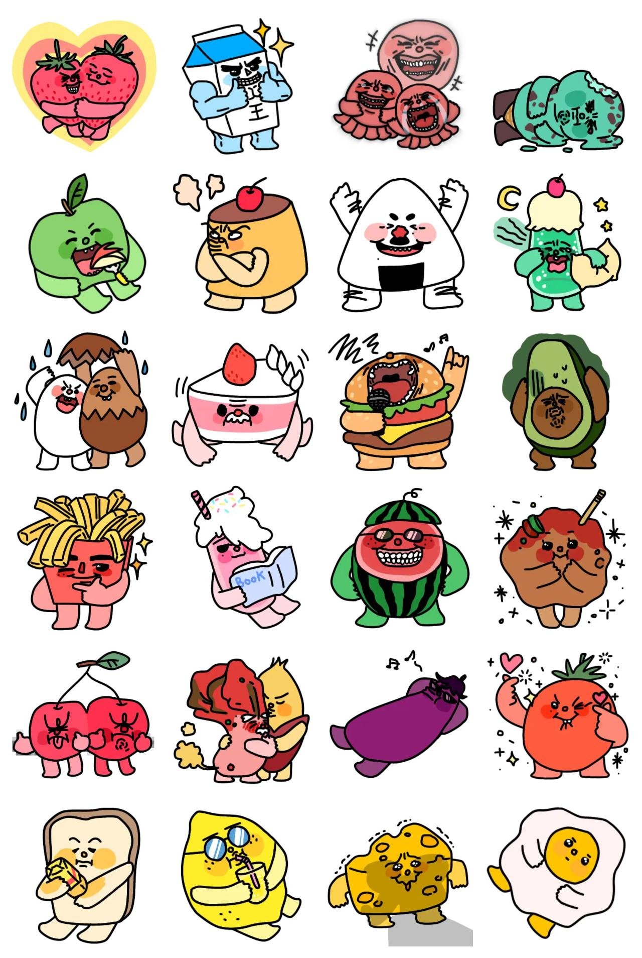 Nyam Friends Animation/Cartoon sticker pack for Whatsapp, Telegram, Signal, and others chatting and message apps