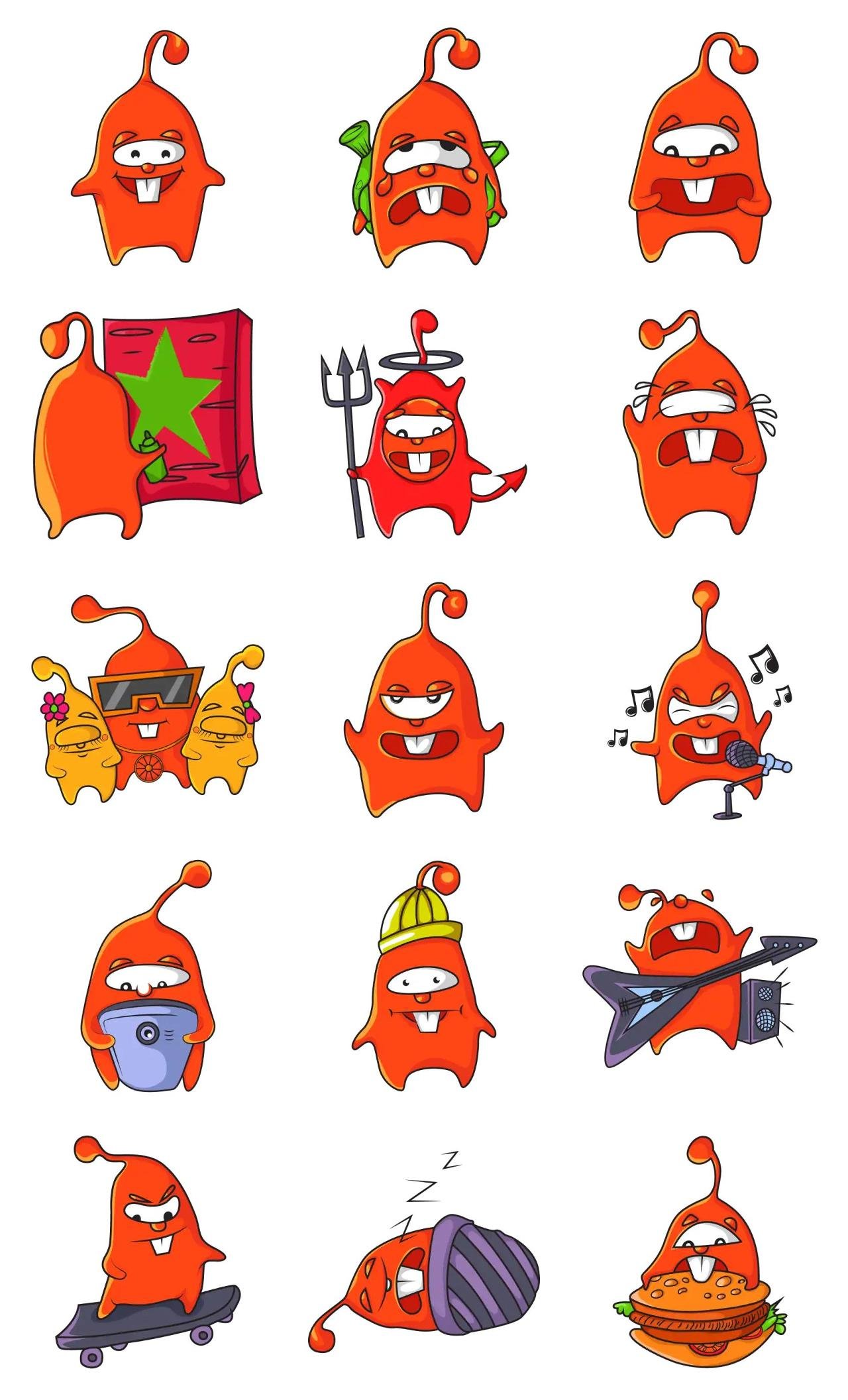 Cute Alien Emoji Animation/Cartoon,Animals,Halloween,INDIA sticker pack for Whatsapp, Telegram, Signal, and others chatting and message apps