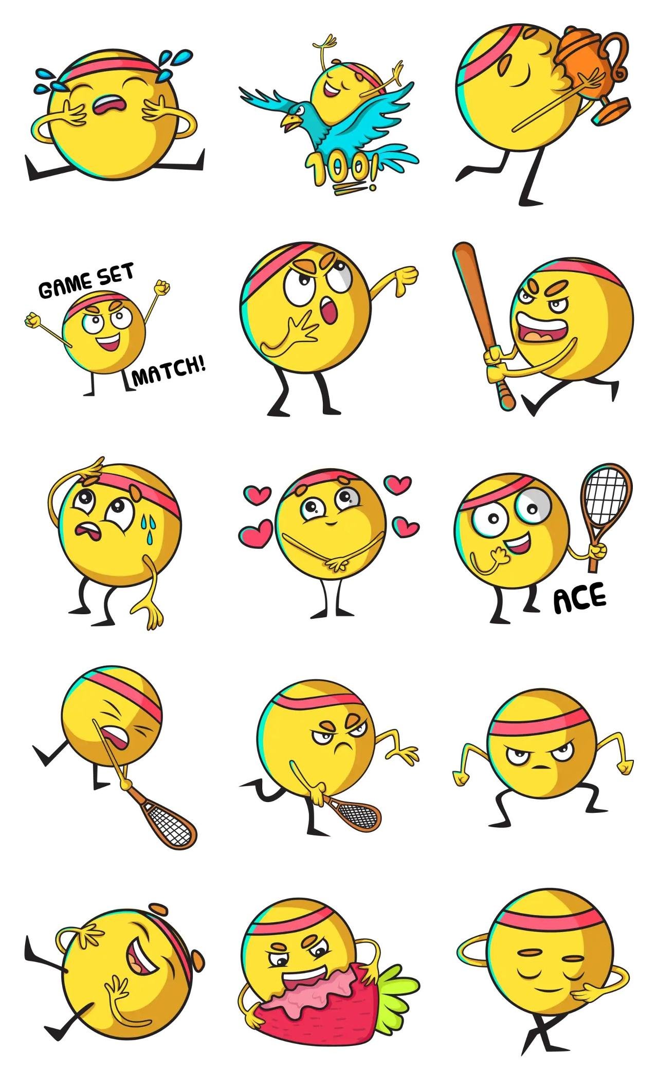 Cute Ball Animation/Cartoon,Sports,INDIA sticker pack for Whatsapp, Telegram, Signal, and others chatting and message apps