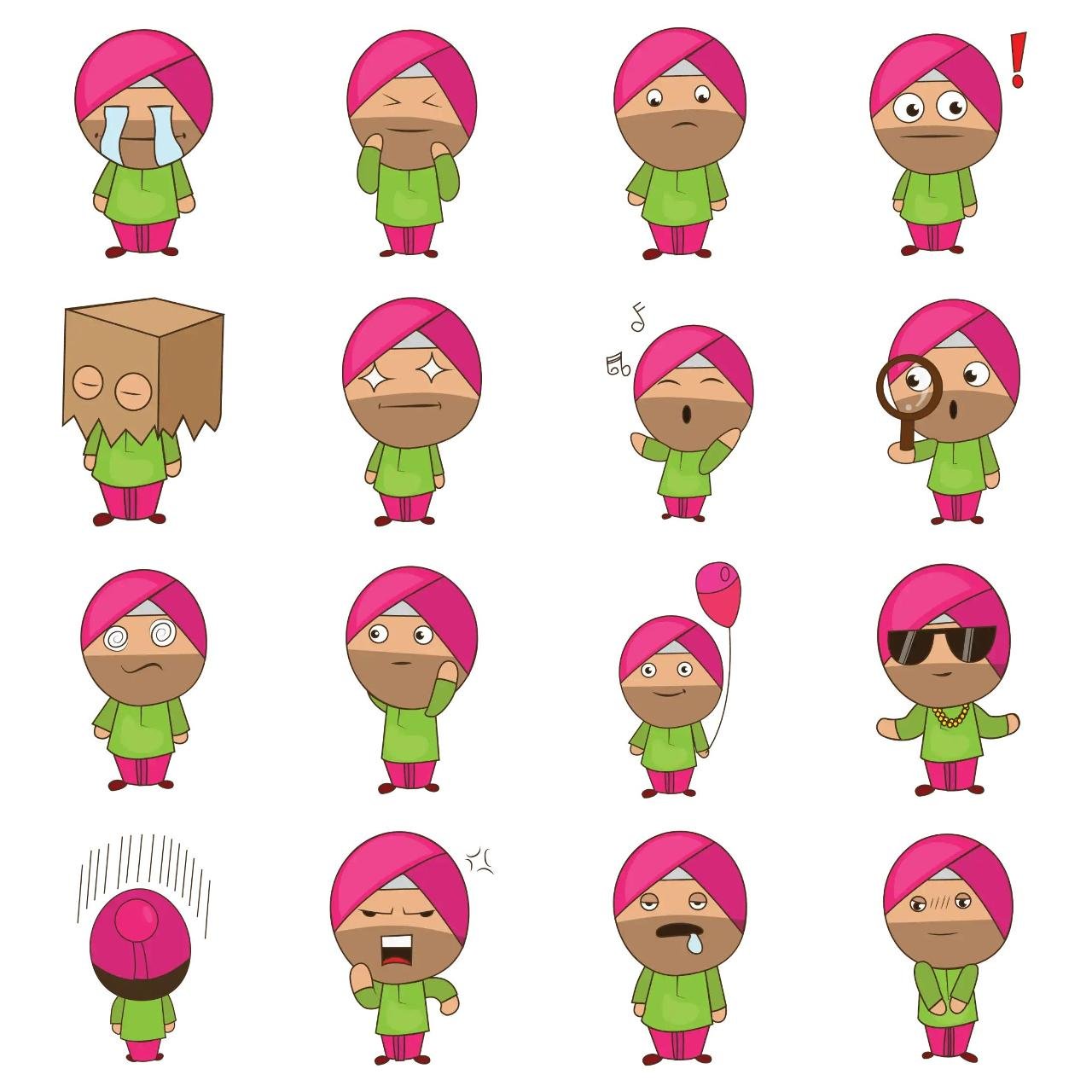 Cute Sardar Boy 01 Animation/Cartoon,People,INDIA sticker pack for Whatsapp, Telegram, Signal, and others chatting and message apps