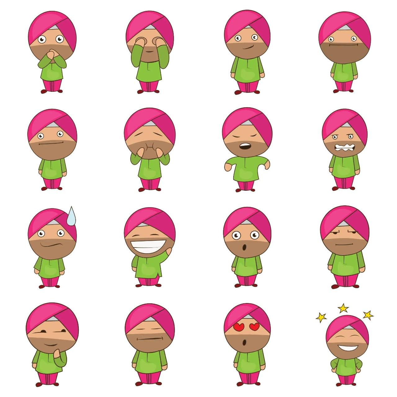 Cute Sardar Boy 02 Animation/Cartoon,People,Culture,INDIA sticker pack for Whatsapp, Telegram, Signal, and others chatting and message apps