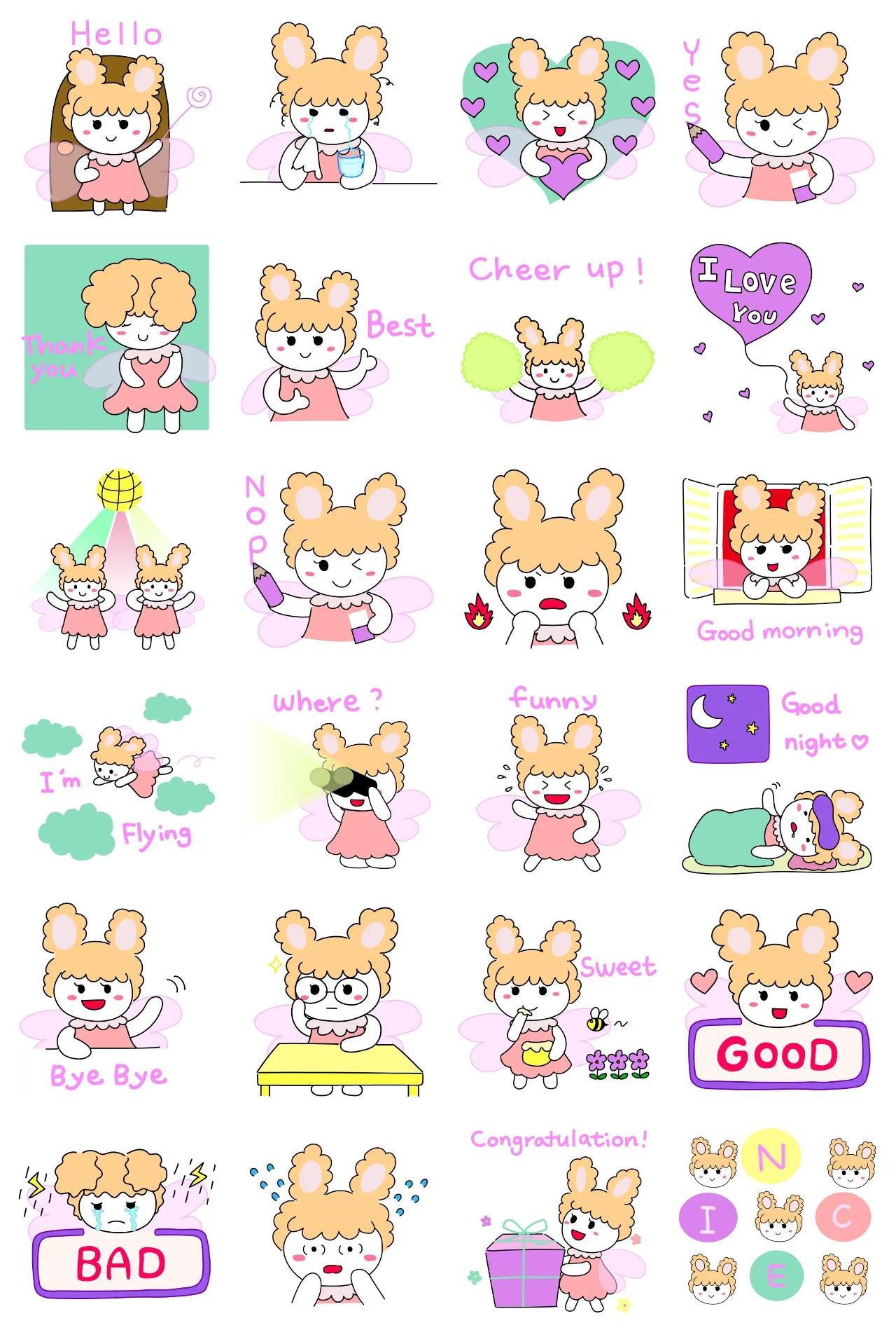 A Little Fairy Animation/Cartoon,People sticker pack for Whatsapp, Telegram, Signal, and others chatting and message apps