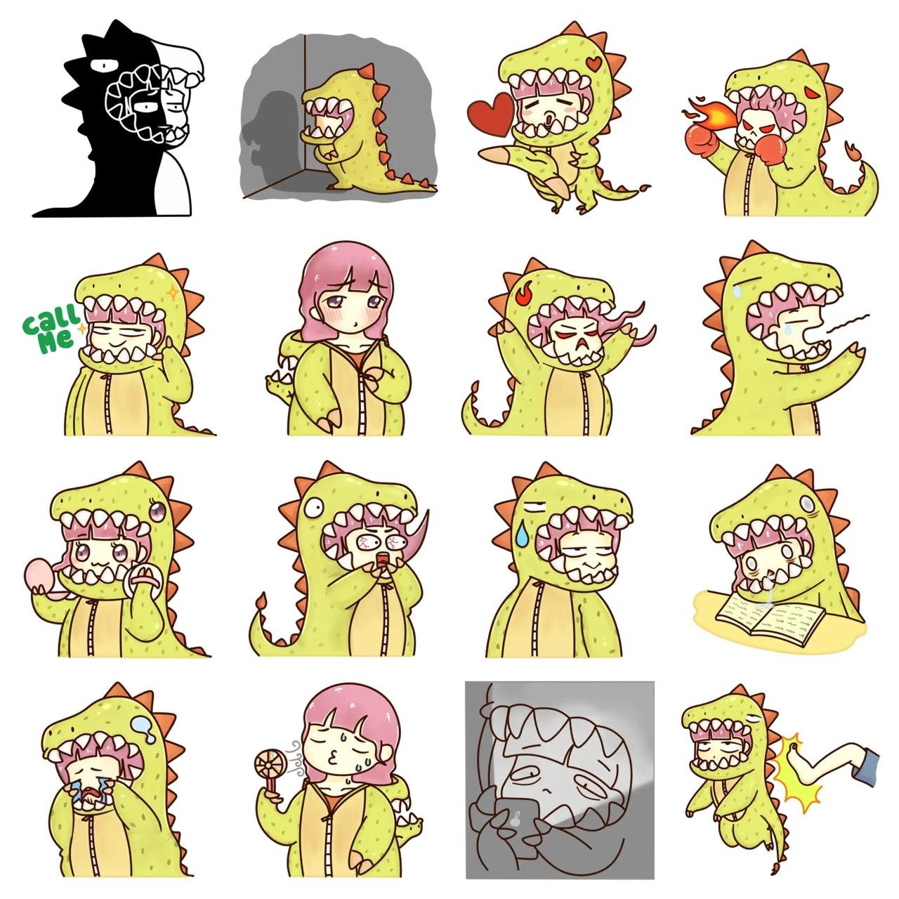 Dinodi Animation/Cartoon sticker pack for Whatsapp, Telegram, Signal, and others chatting and message apps