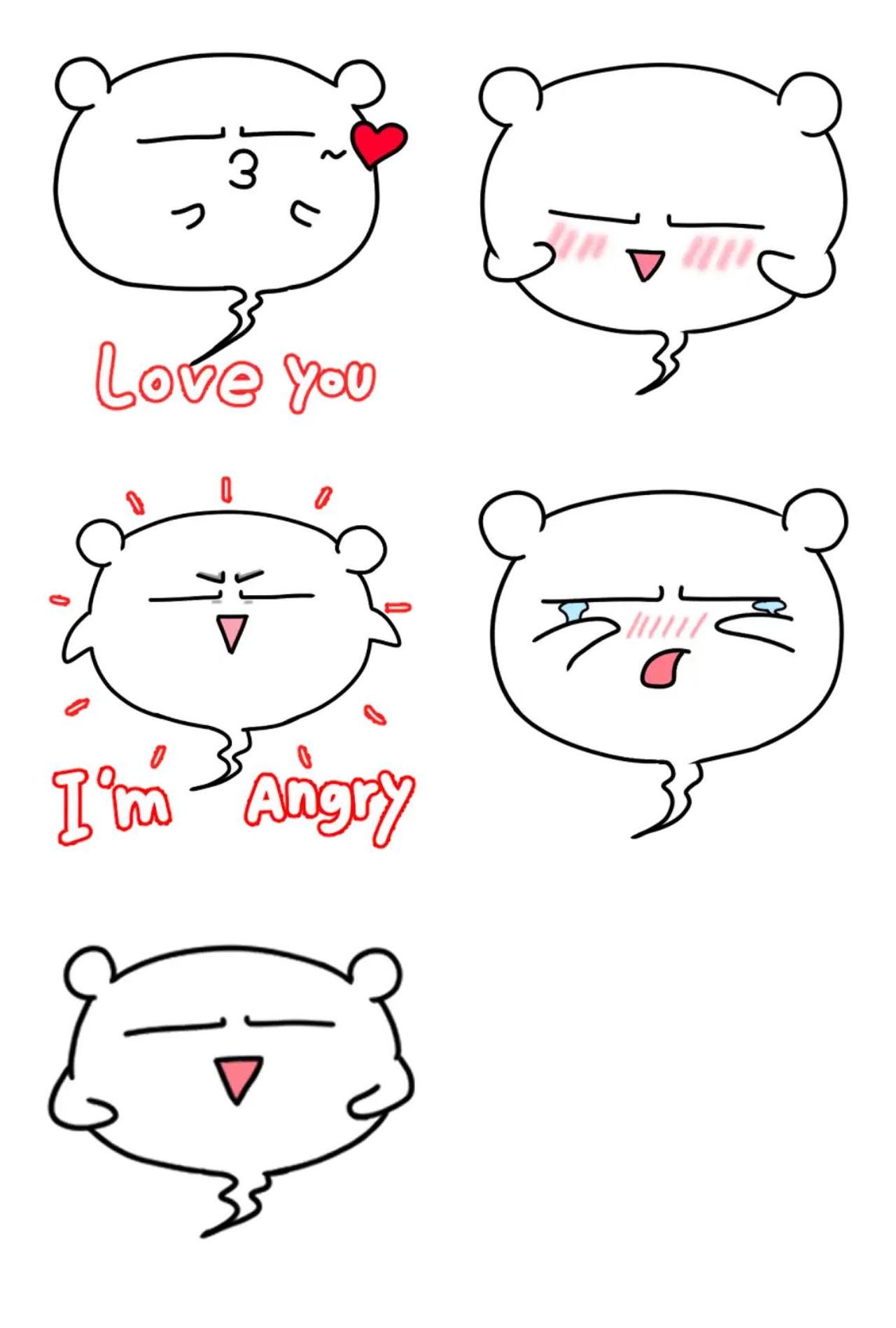 hamster ghost gwichanhkun 2 emotion sticker pack for Whatsapp, Telegram, Signal, and others chatting and message apps