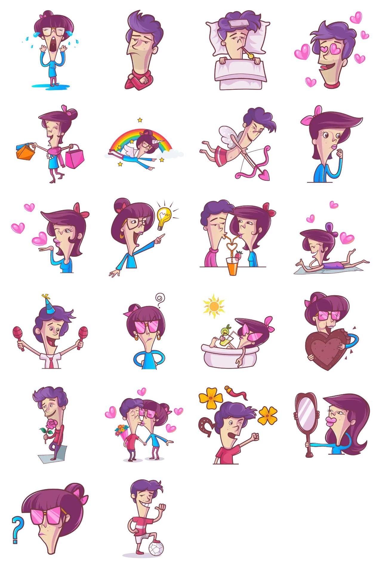 Cute Boy & Girl Animation/Cartoon,People,INDIA sticker pack for Whatsapp, Telegram, Signal, and others chatting and message apps