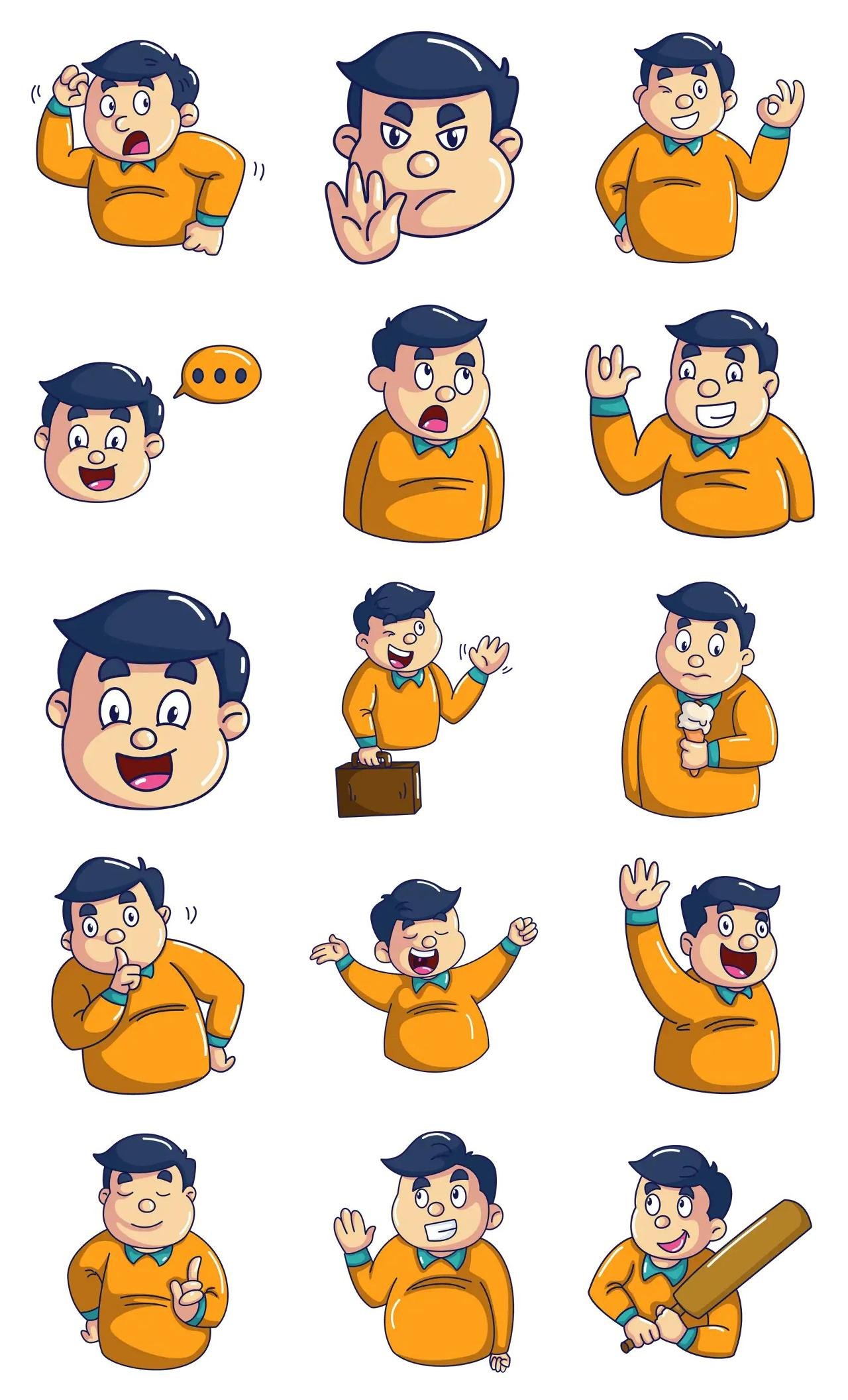 Handsome Boy Animation/Cartoon,People,INDIA sticker pack for Whatsapp, Telegram, Signal, and others chatting and message apps