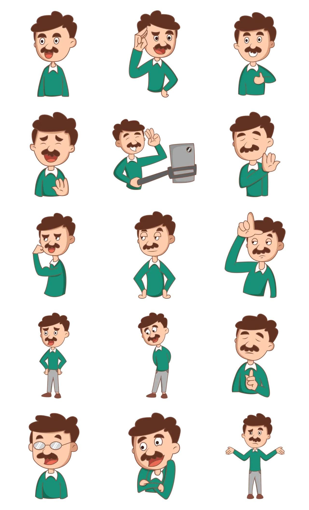 Crazy Man Animation/Cartoon,People,INDIA sticker pack for Whatsapp, Telegram, Signal, and others chatting and message apps