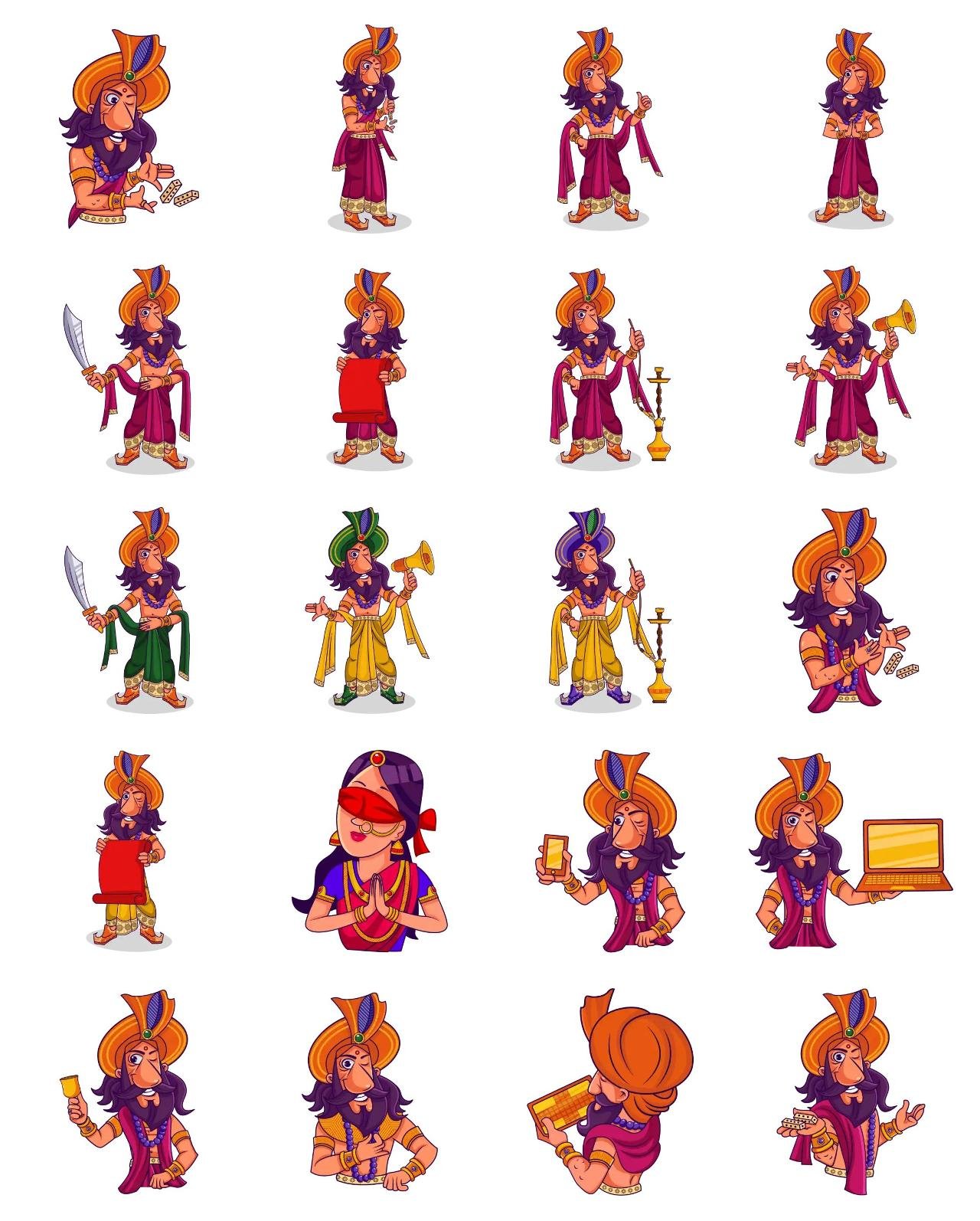 Shakuni Animation/Cartoon,People,INDIA sticker pack for Whatsapp, Telegram, Signal, and others chatting and message apps