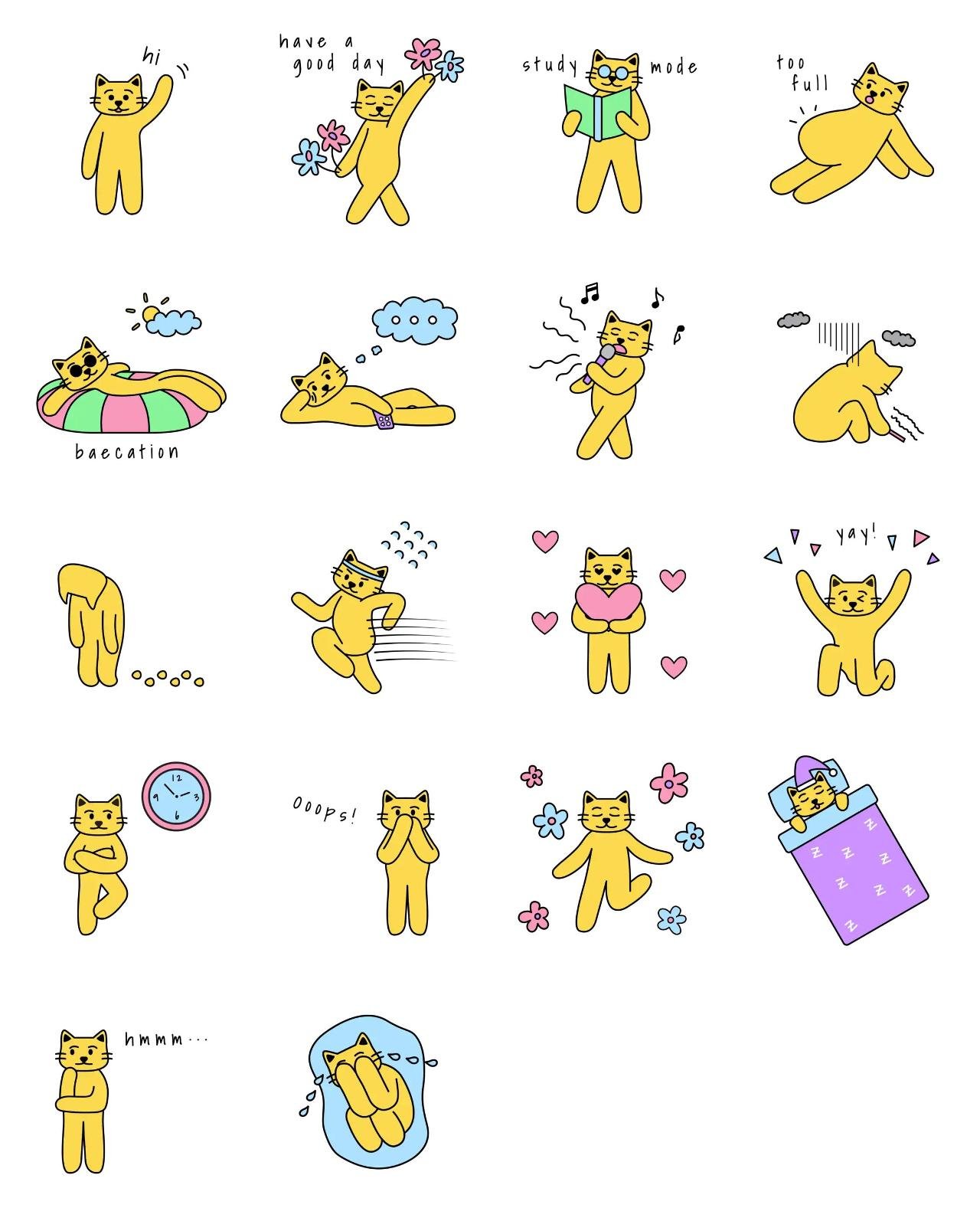 NangNang's Daily Animals,Animation/Cartoon sticker pack for Whatsapp, Telegram, Signal, and others chatting and message apps