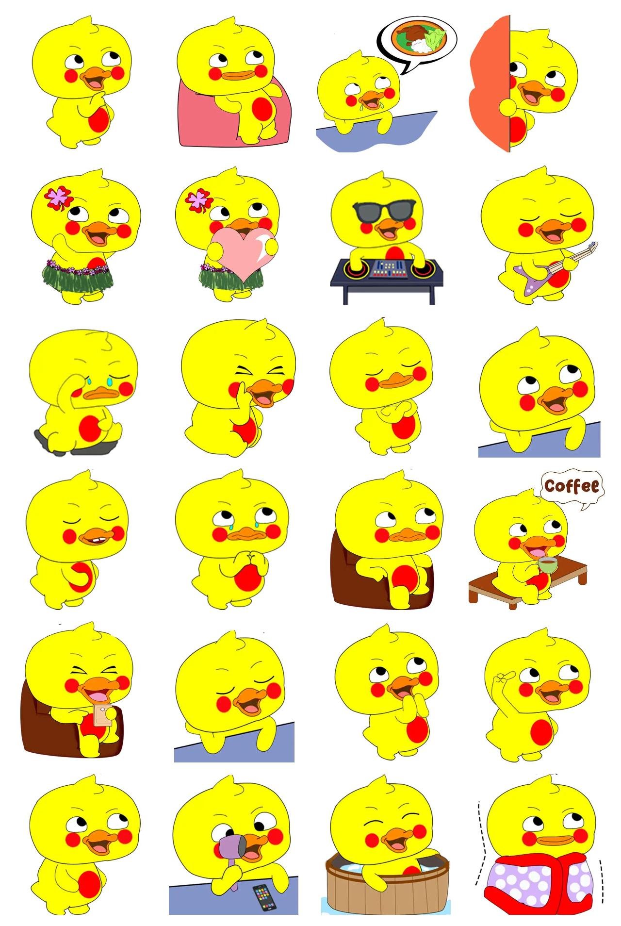 Duck Animation/Cartoon,Animals,Valentine,Anniversary,FAMILY sticker pack for Whatsapp, Telegram, Signal, and others chatting and message apps