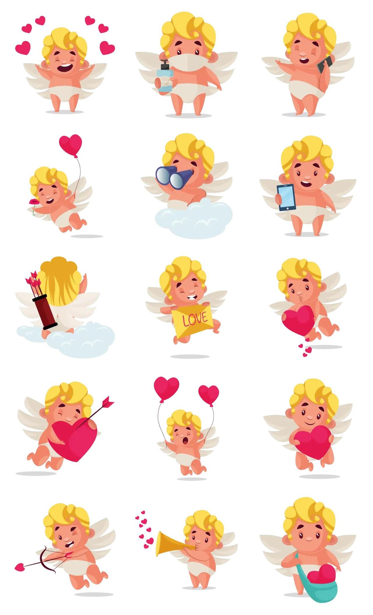 Cute Cupid Animation/Cartoon,People,INDIA sticker pack for Whatsapp, Telegram, Signal, and others chatting and message apps