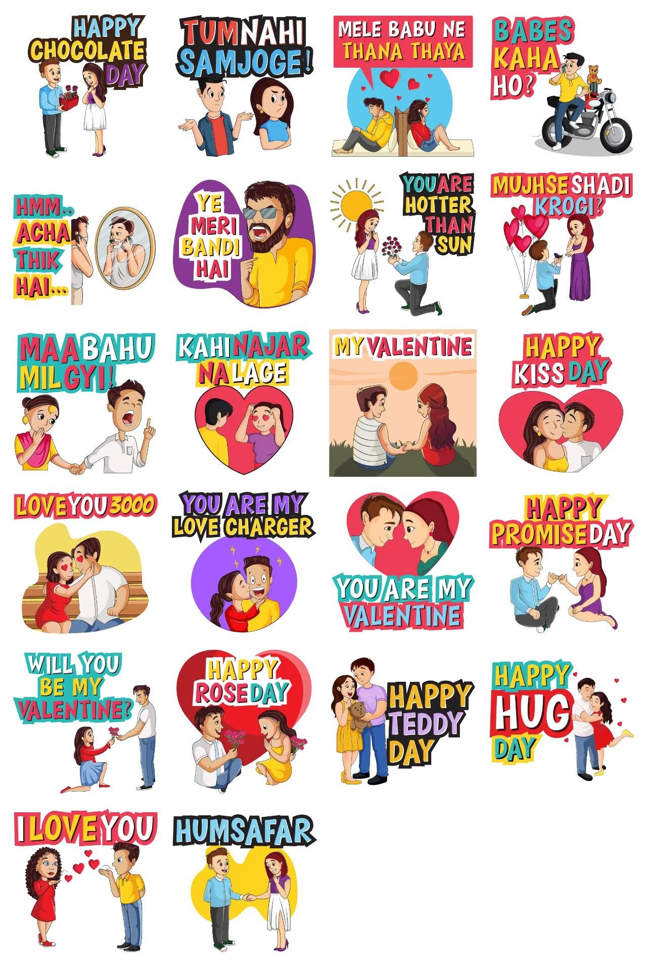 Valentine Stickers Romance,People sticker pack for Whatsapp, Telegram, Signal, and others chatting and message apps