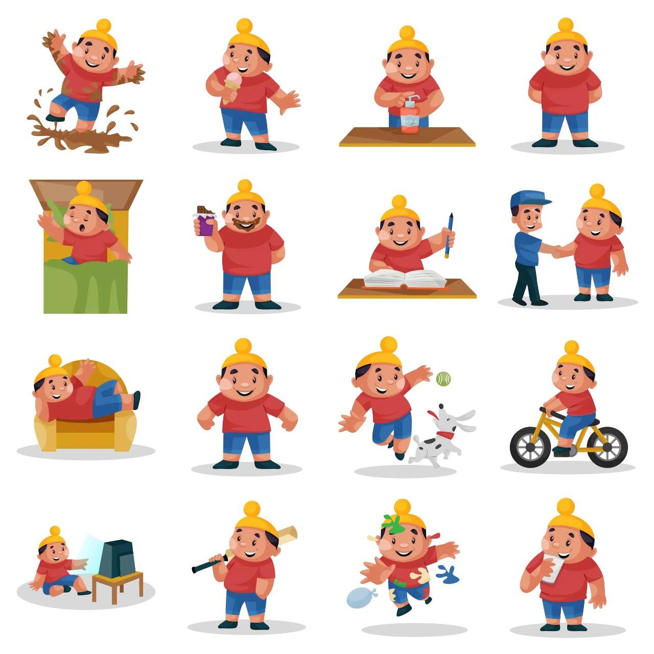 Punjabi Boy Animation/Cartoon,People,INDIA sticker pack for Whatsapp, Telegram, Signal, and others chatting and message apps